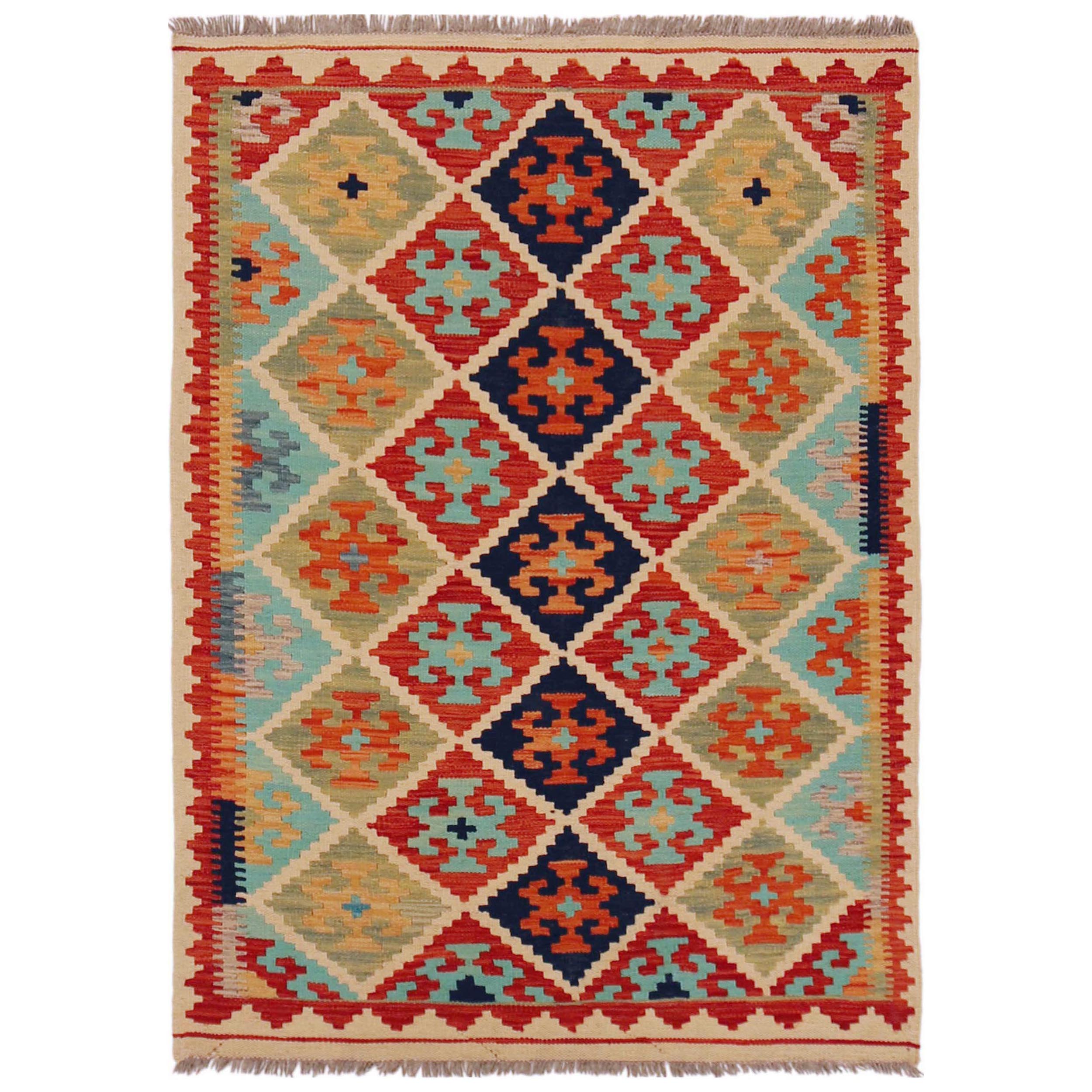 Handmade Wool Kilim Area Rug 43×59 inch (ID P36136)