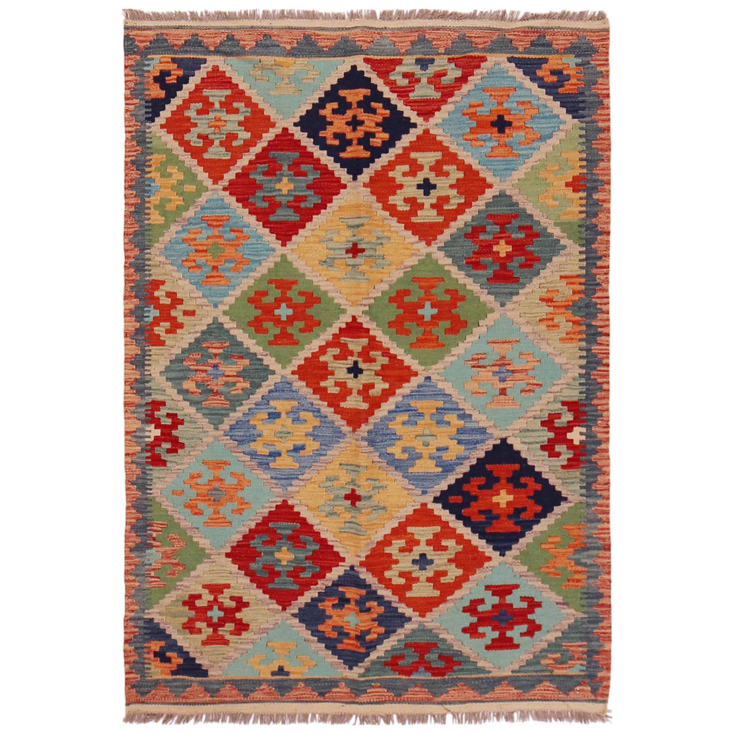 Handmade Wool Kilim Rug 105 x 151 cm (ID P36139)