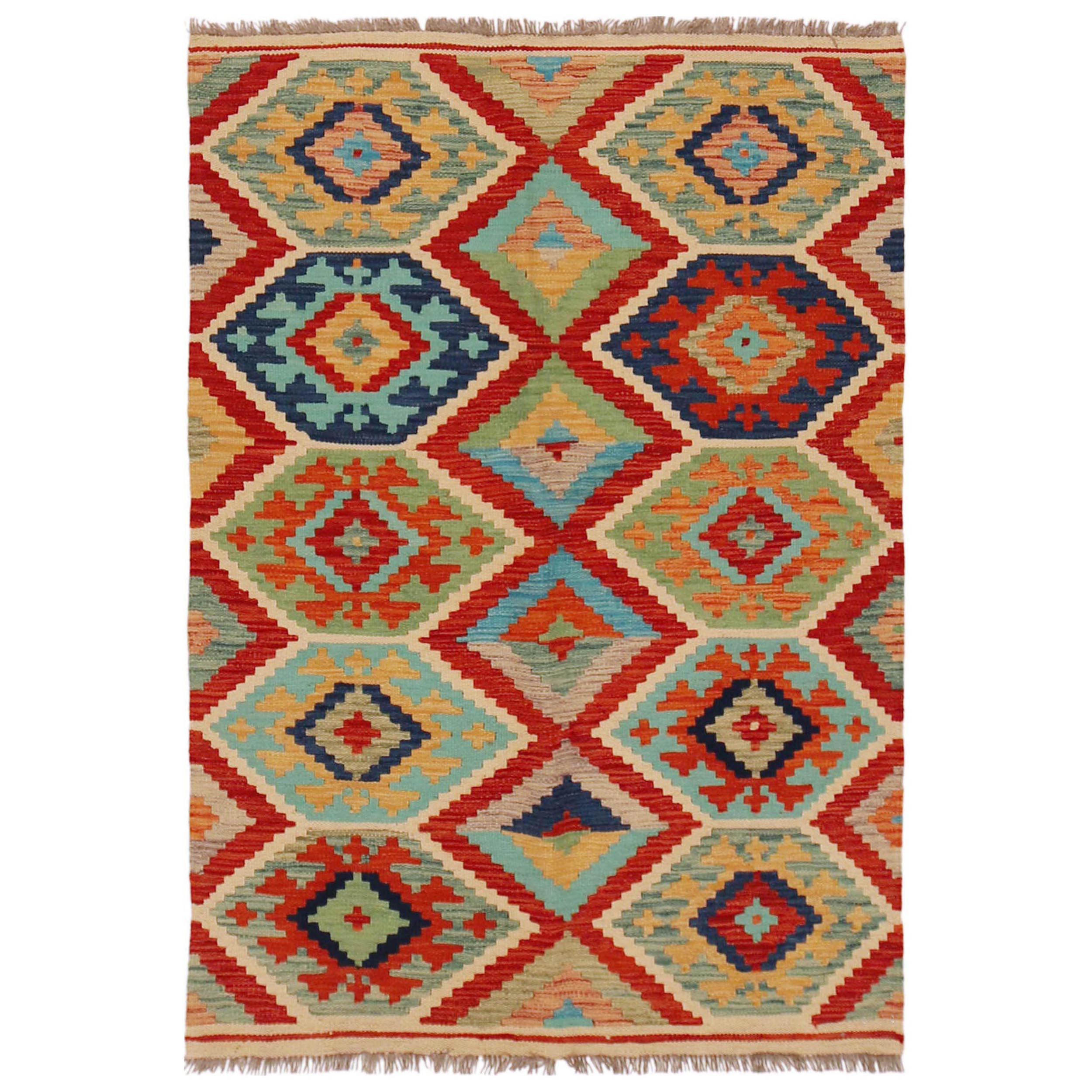 Handmade Kilim Wool Rug 103 x 153 (cm) (ID P36140)