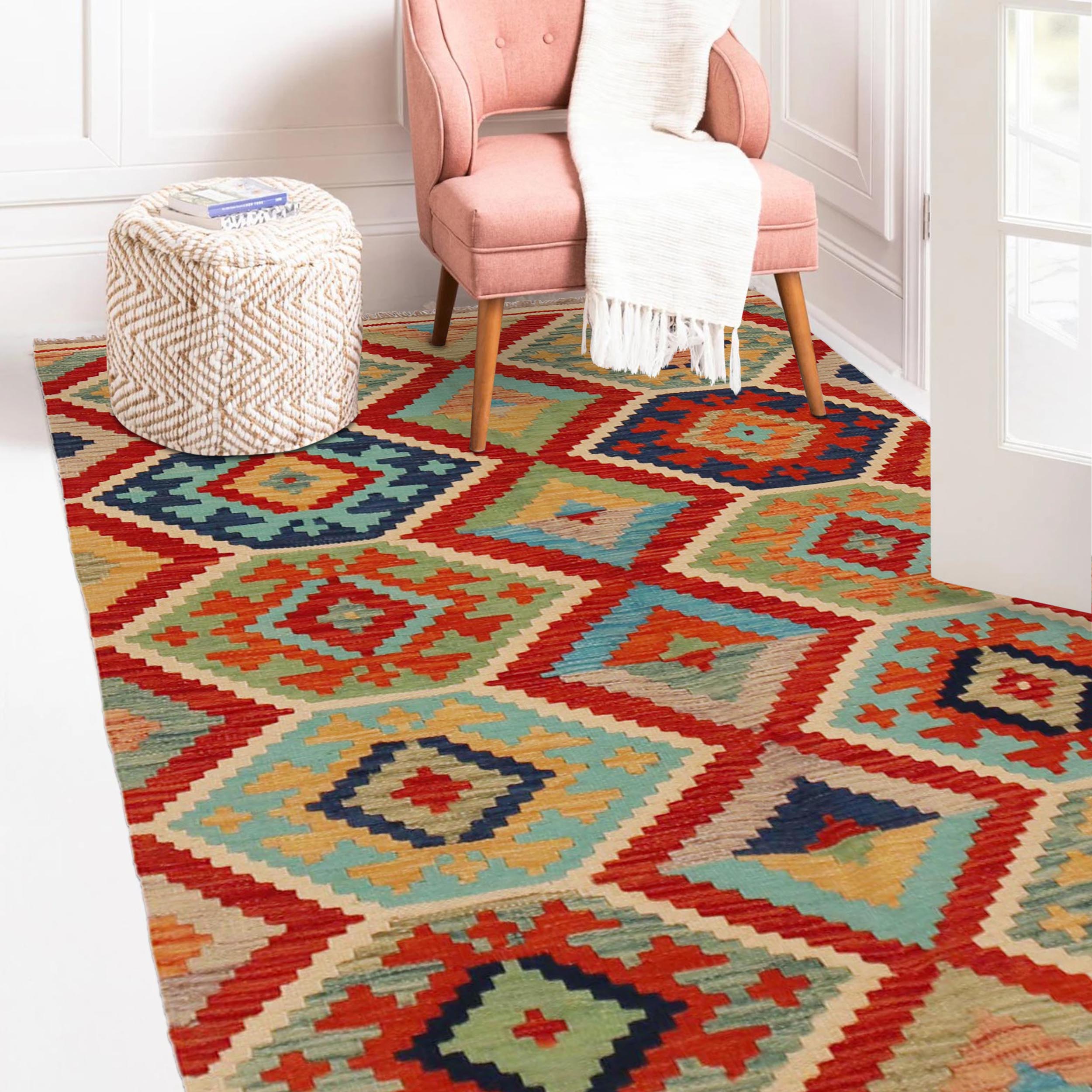 Handmade Kilim Wool Rug 103 x 153 (cm) (ID P36140)