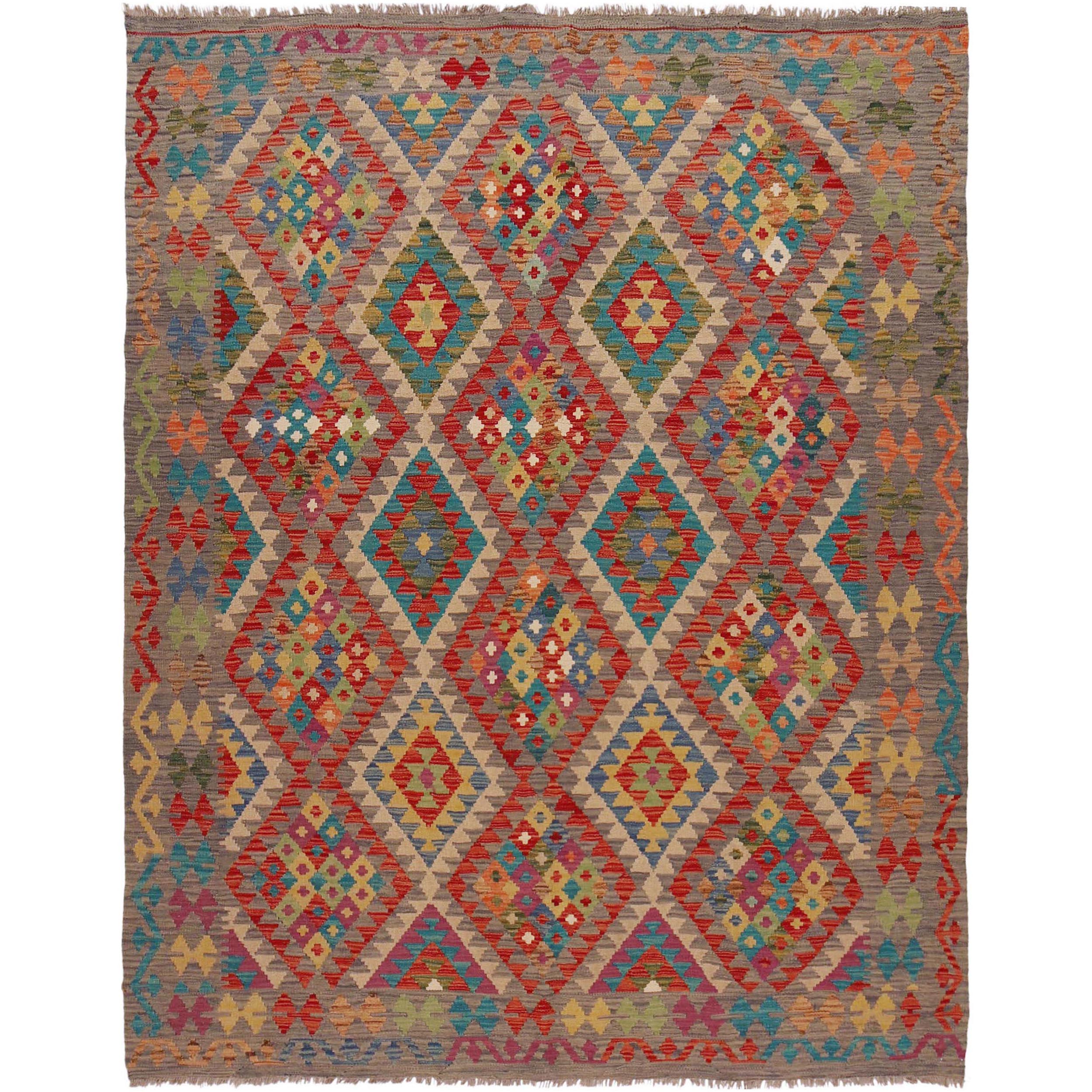Handmade Wool Kilim Area Rug 75x96 in (ID P36150)