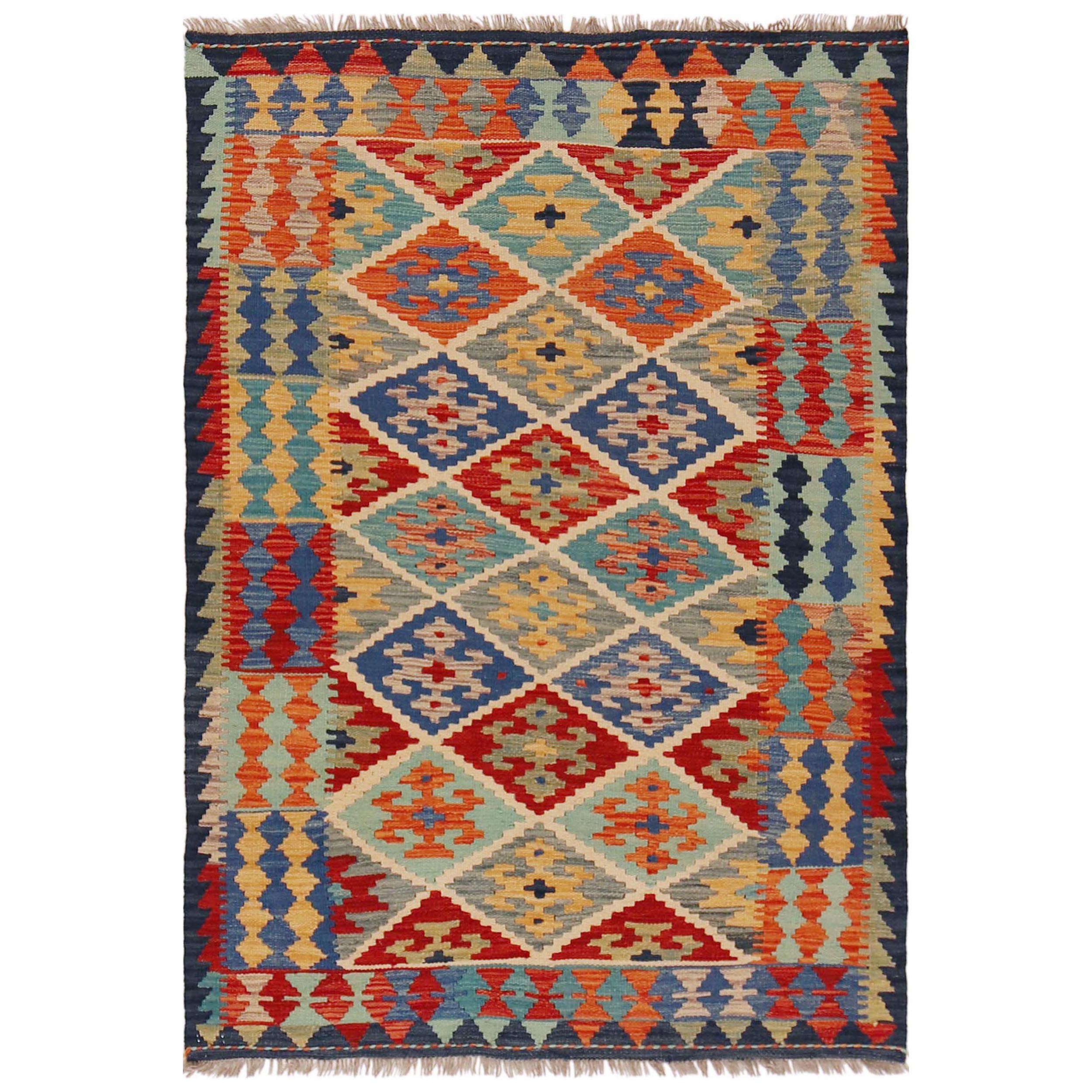 Handmade Wool Kilim Rug 105 x 150 cm (ID P36262)
