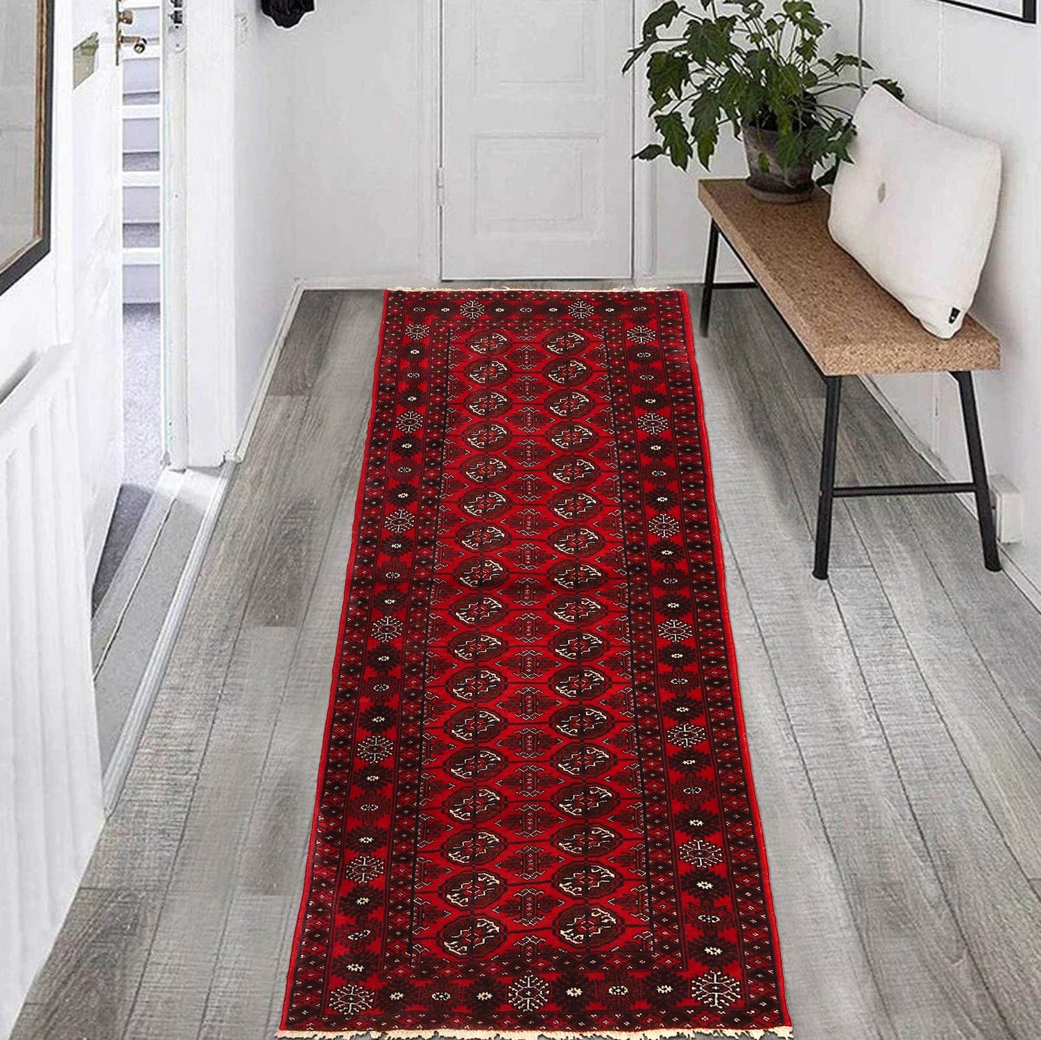Handmade Bokhara Wool Runner Area Rug 77x194cm (ID R23734)