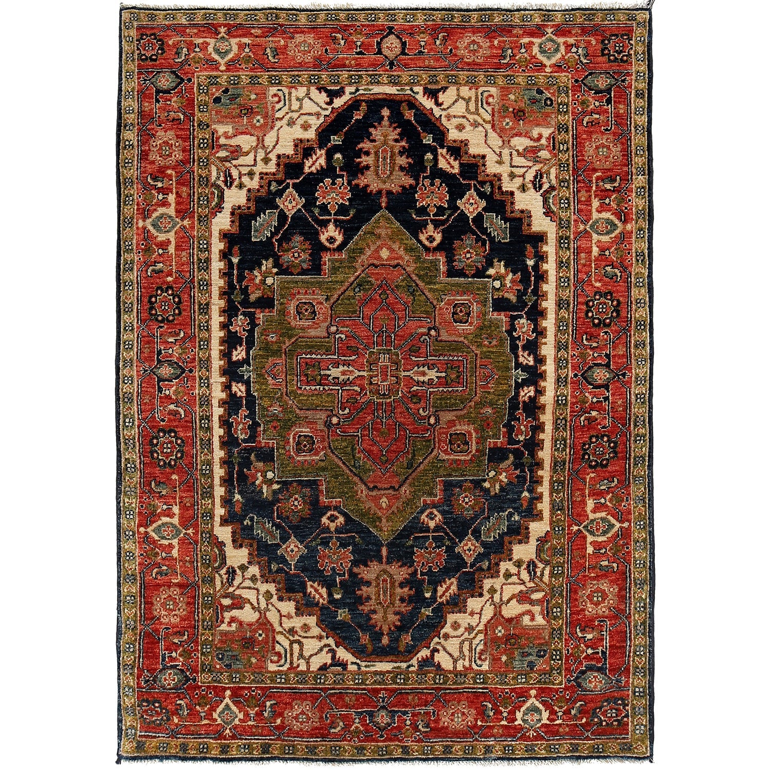 Hand Knotted Persian Design Heriz Rug 124 x 182 (cm) - No. R24373