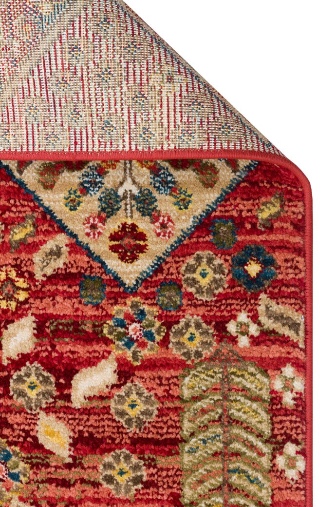 Red Canopy Motif Rug Traditional Tribal Red Area Rug