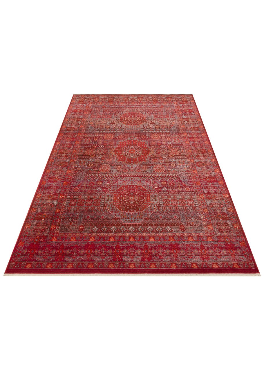 70.5×193 "Oasis” ViNTAGE TURKiSH RUG Red Oasis Heirloom Rug | Luxury Turkish Style | Aladdin Rugs UK
