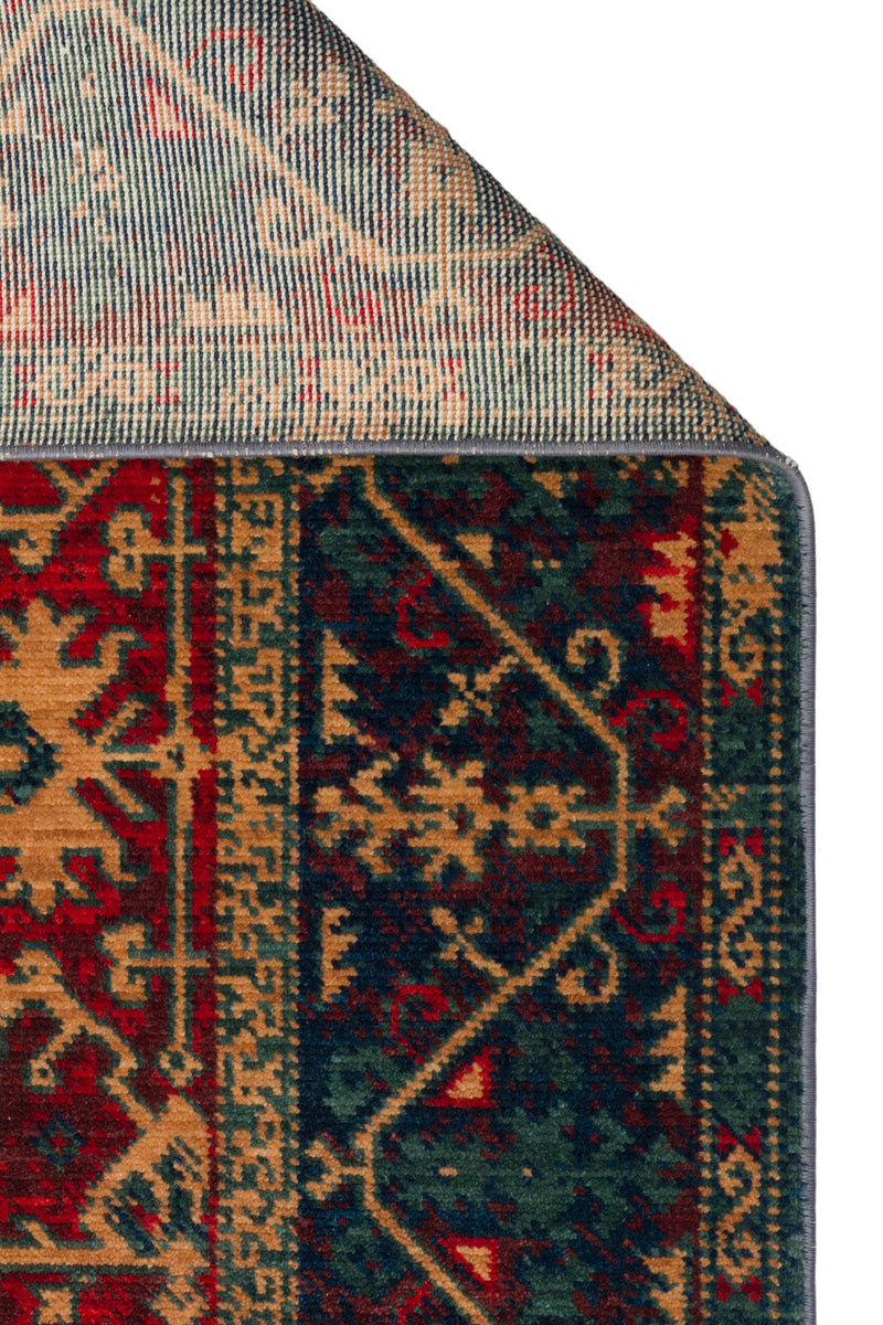 Red Oriental Geometric Tribal Rug | Aladdin Rugs