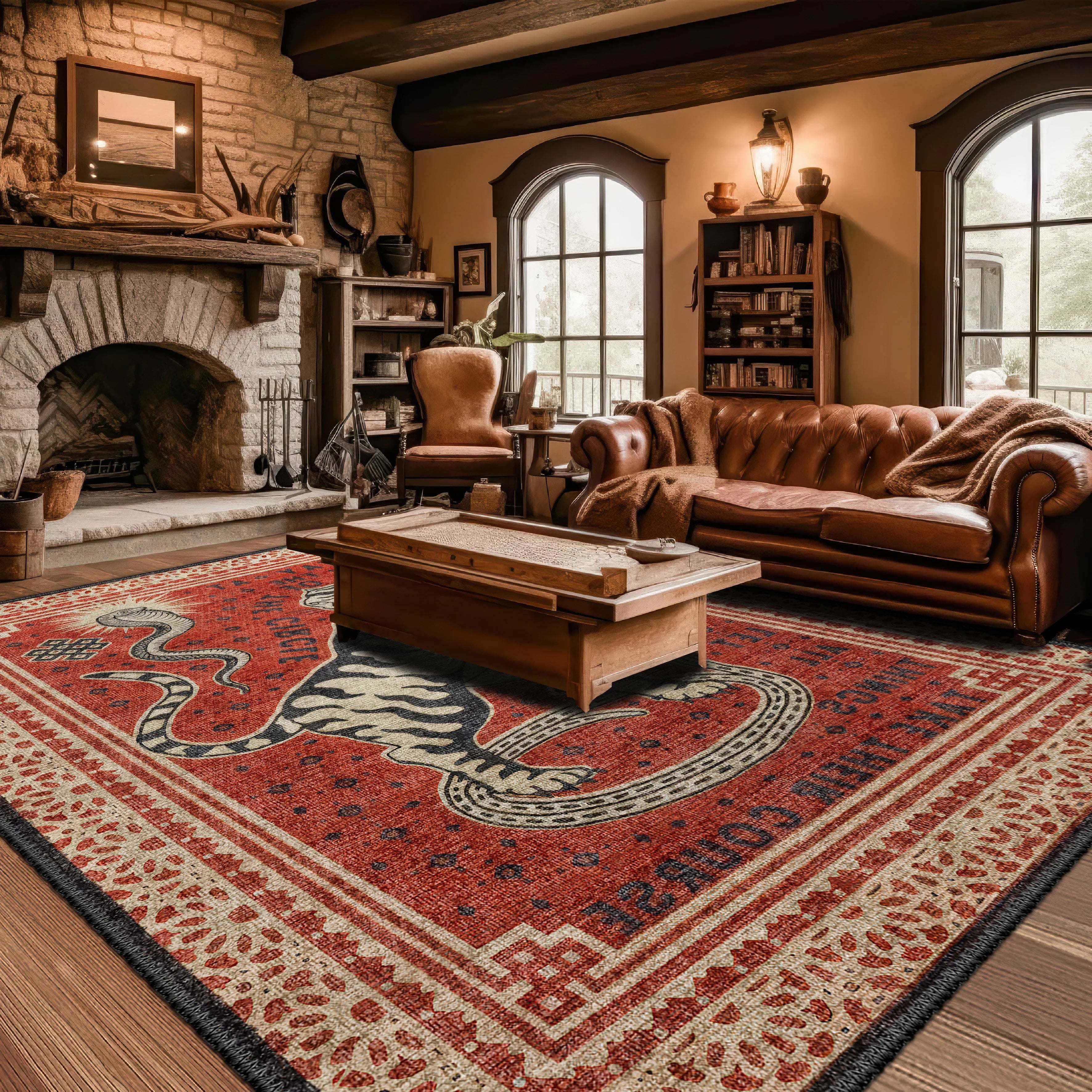 Retro Tiger Rug - Aladdinrugs
