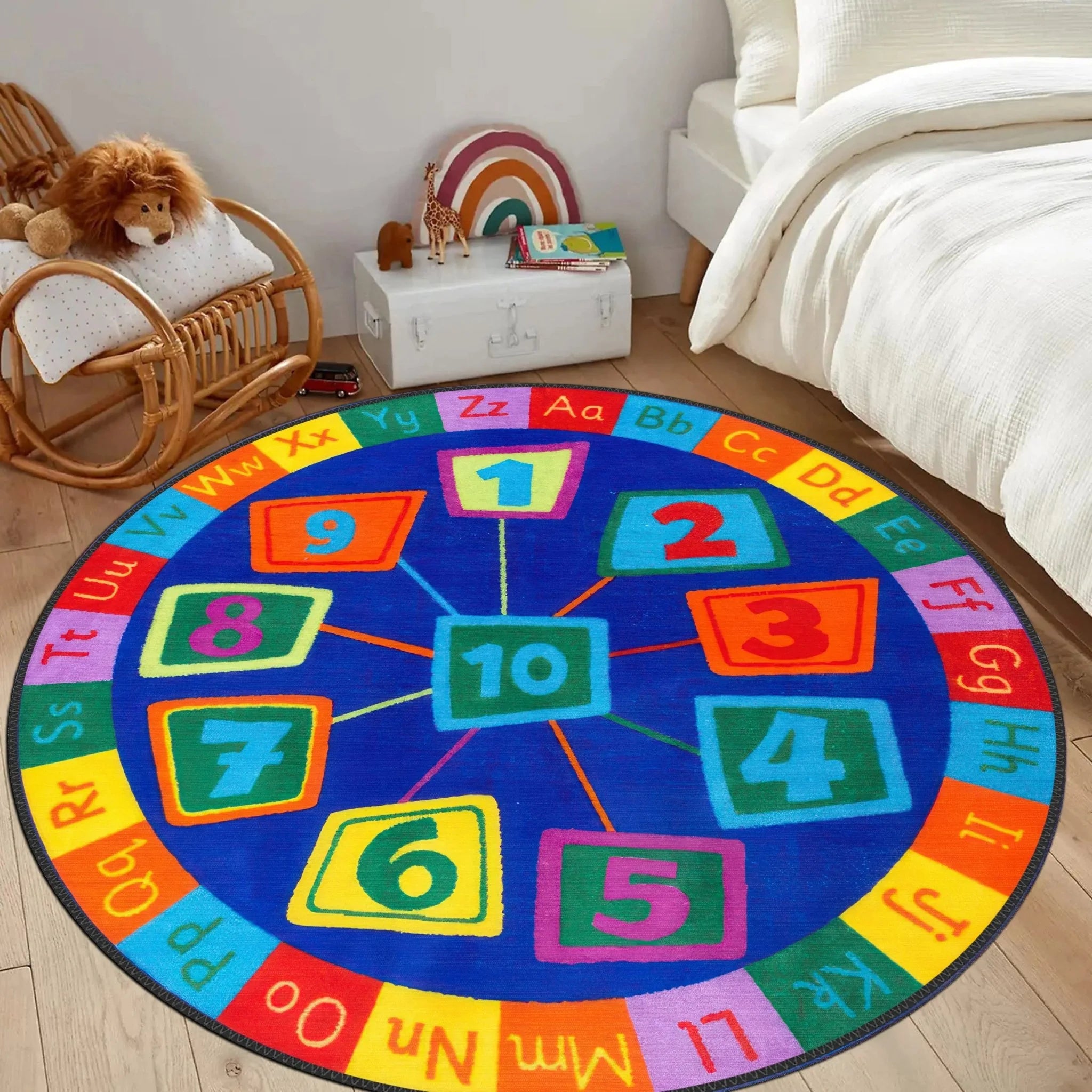 Round Educational Kids Rug - Aladdinrugs