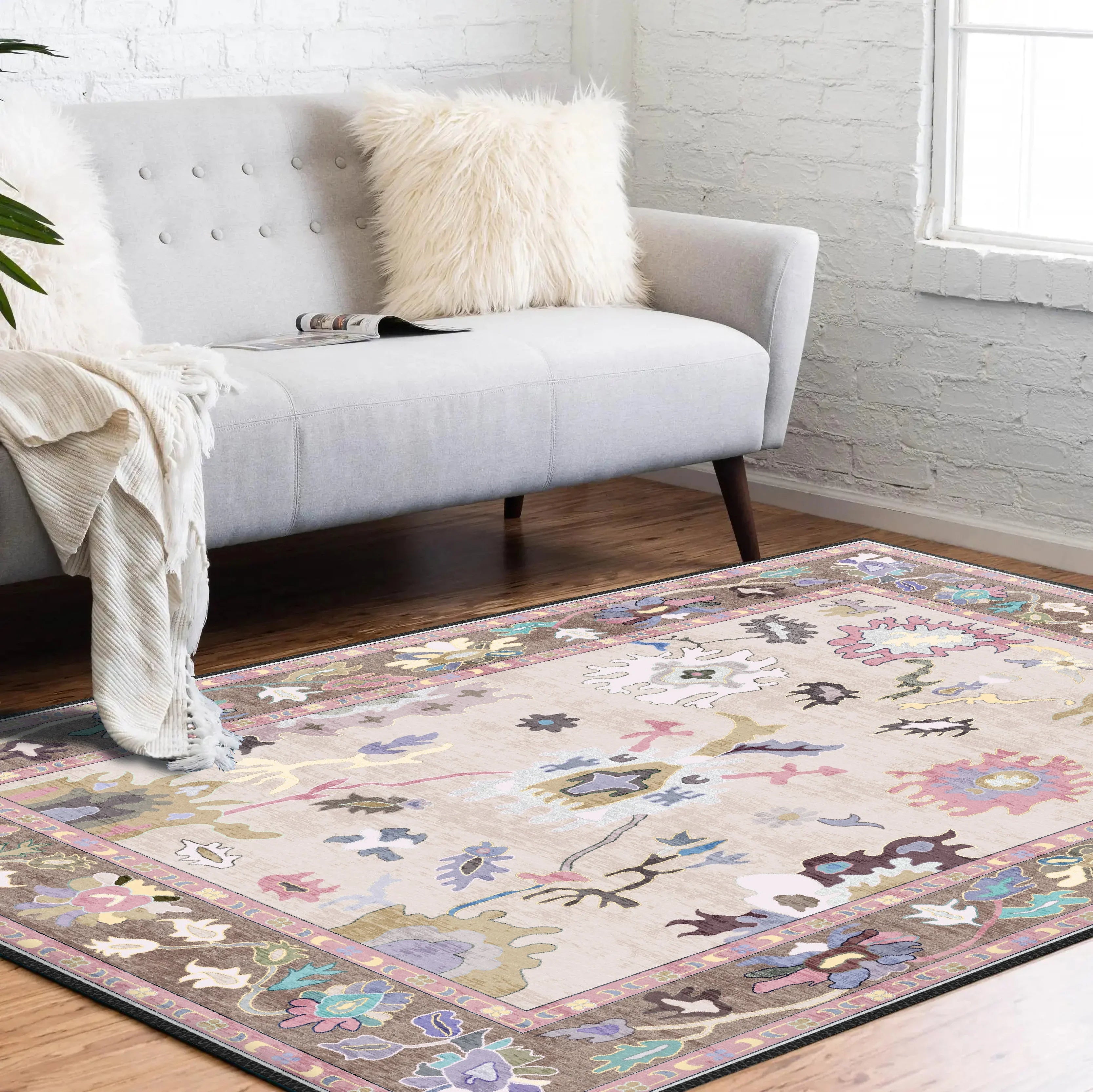 Pastel Floral Rug - Aladdinrugs