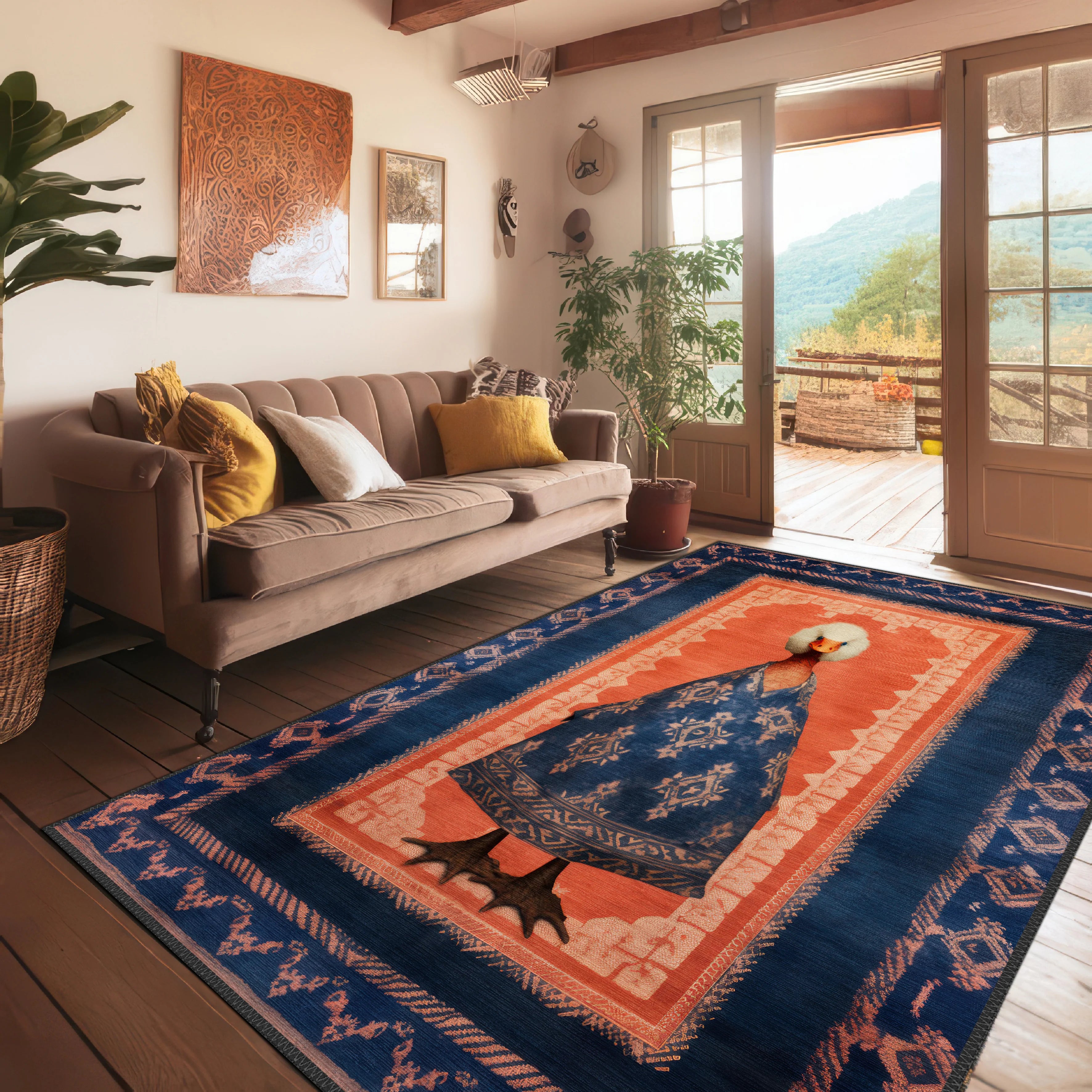 Artistic Goose Portrait Rug - Aladdinrugs