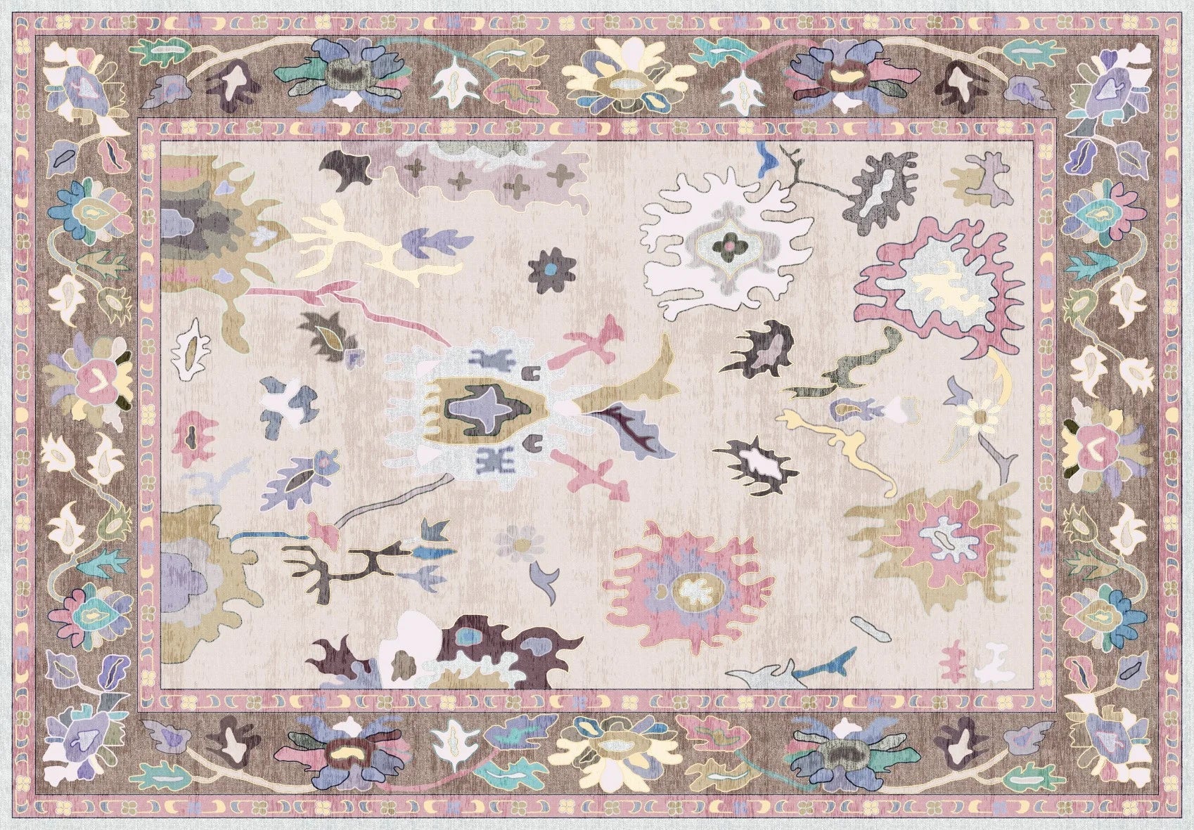 Pastel Floral Rug - Aladdinrugs