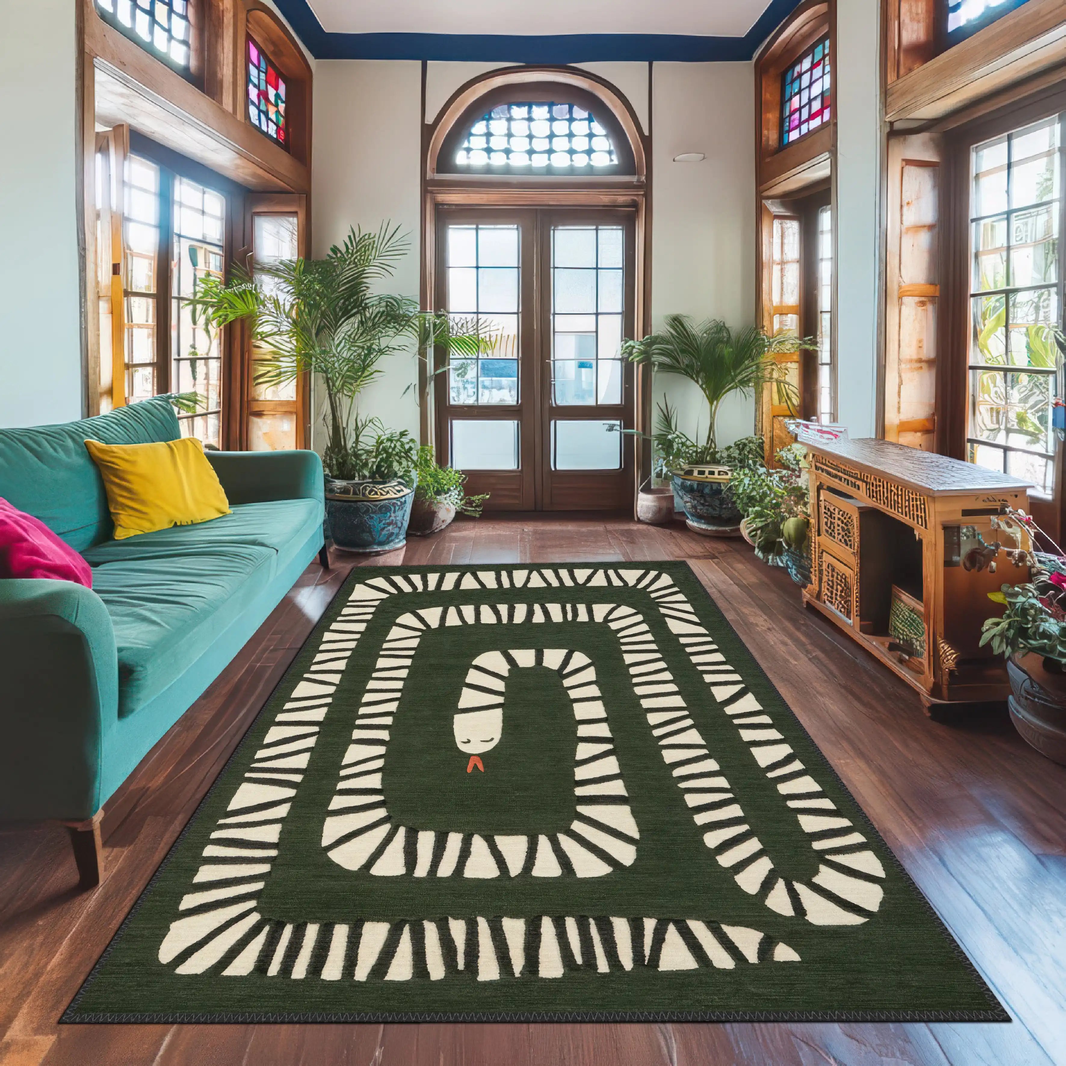 Green Snake Rug - Aladdinrugs