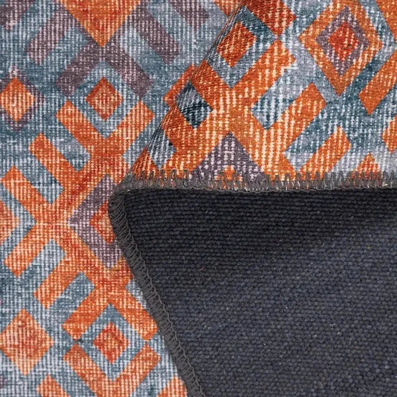 Orange & Blue Rug - Aladdinrugs