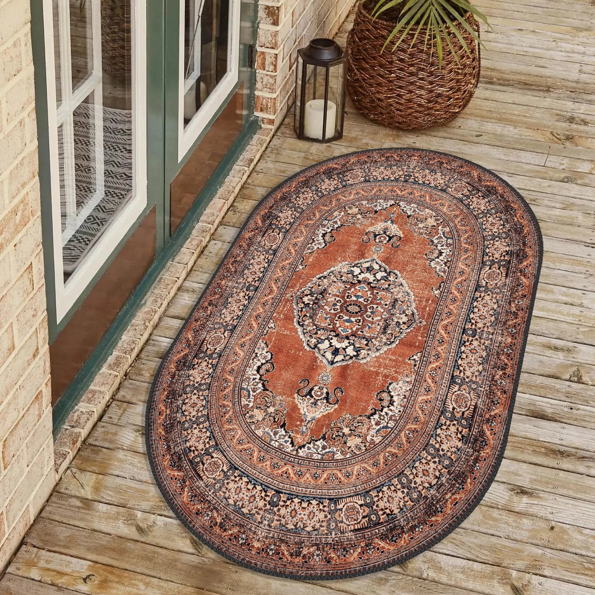 Terracotta Oriental Rug - Aladdinrugs