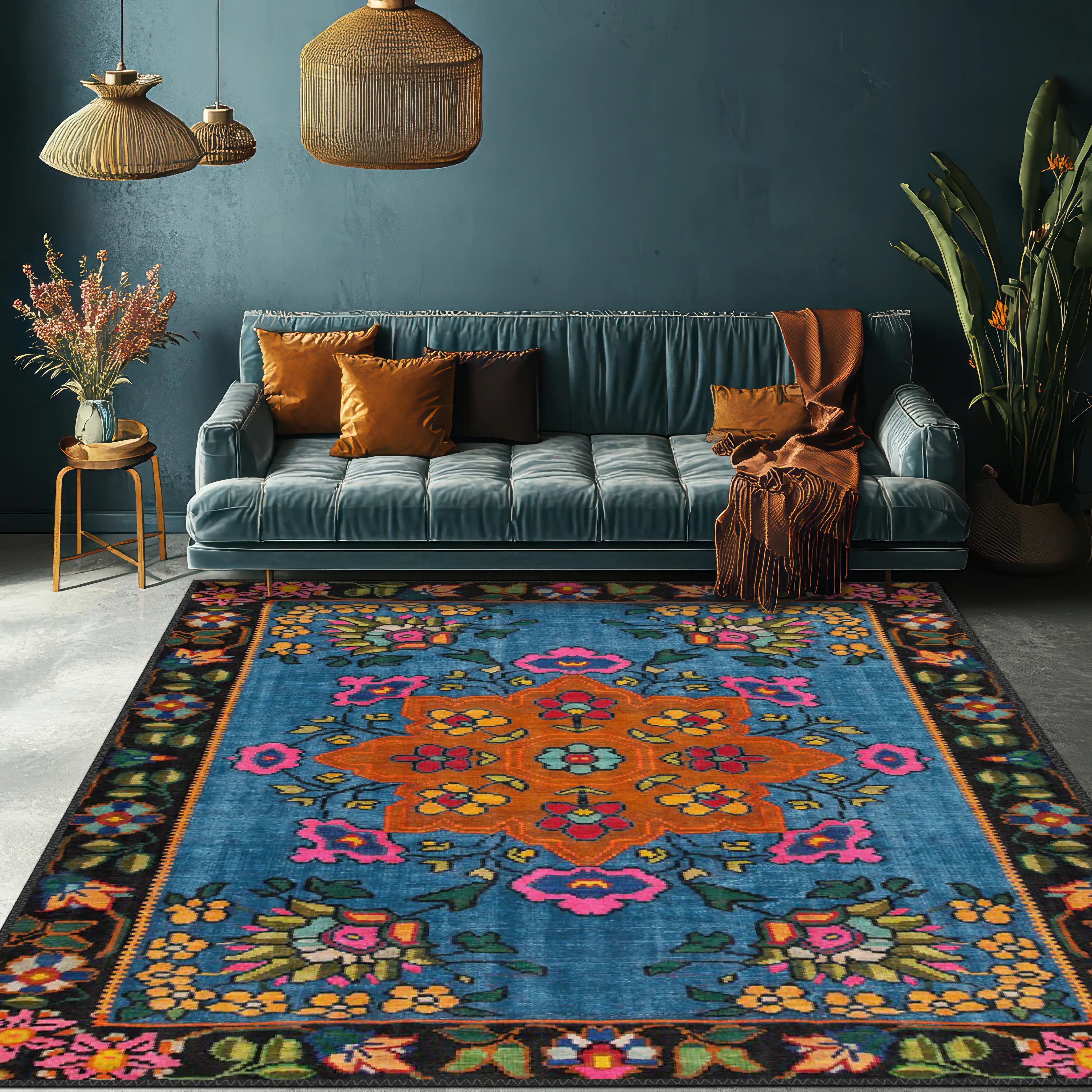 Blue Karabagh Rug - Aladdinrugs