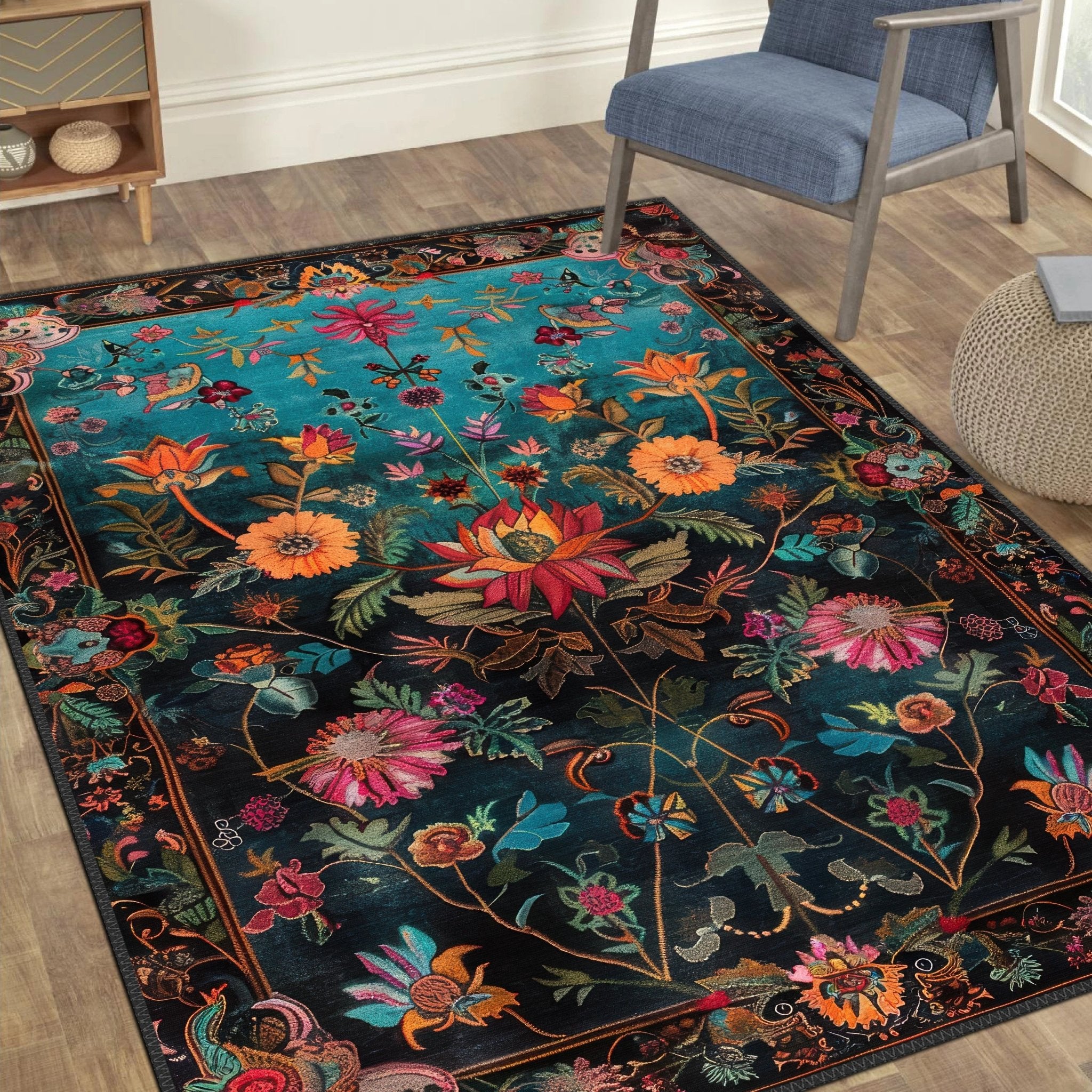 Floral Tapestry Rug - Aladdinrugs