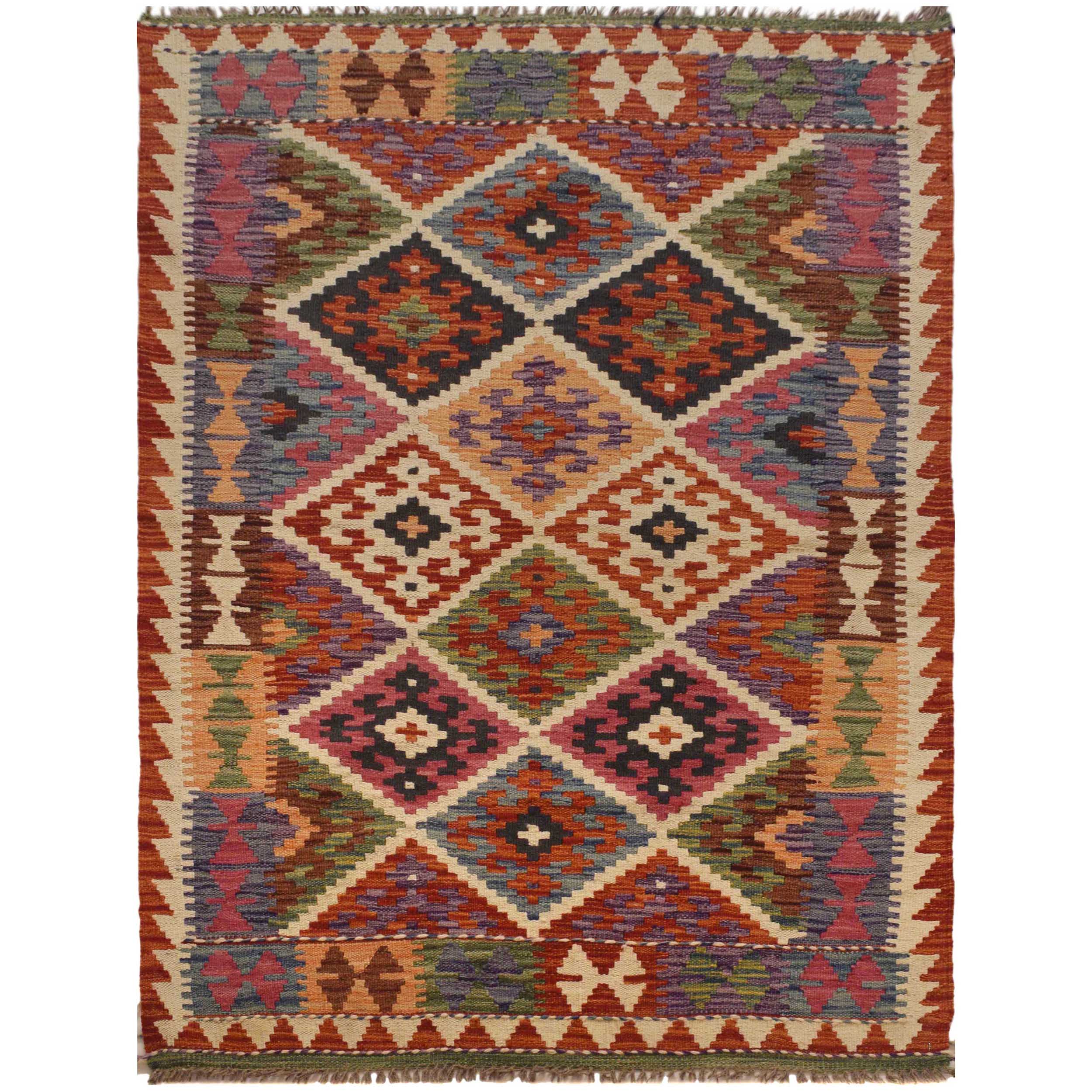 Handmade Vegetable KIlim 3' 5"  x 5' 4" (ft) - No. W35537