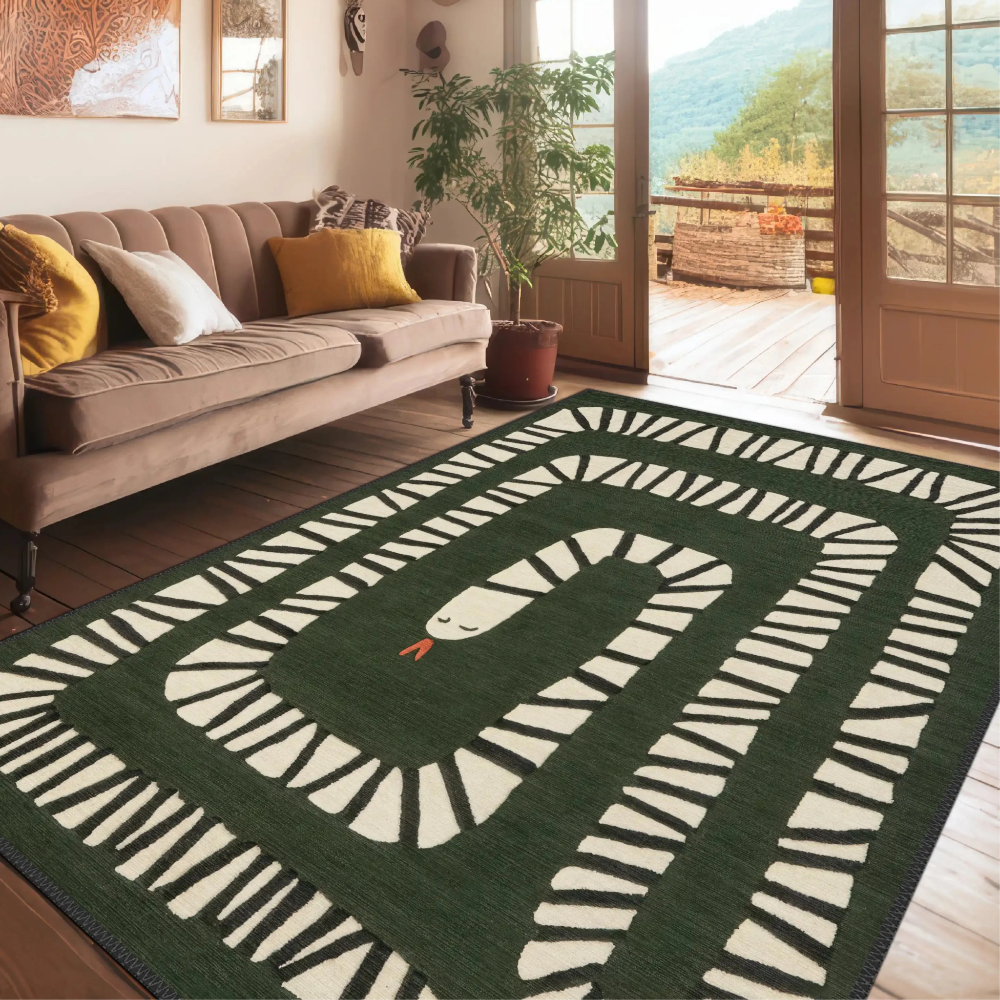 Green Snake Rug - Aladdinrugs