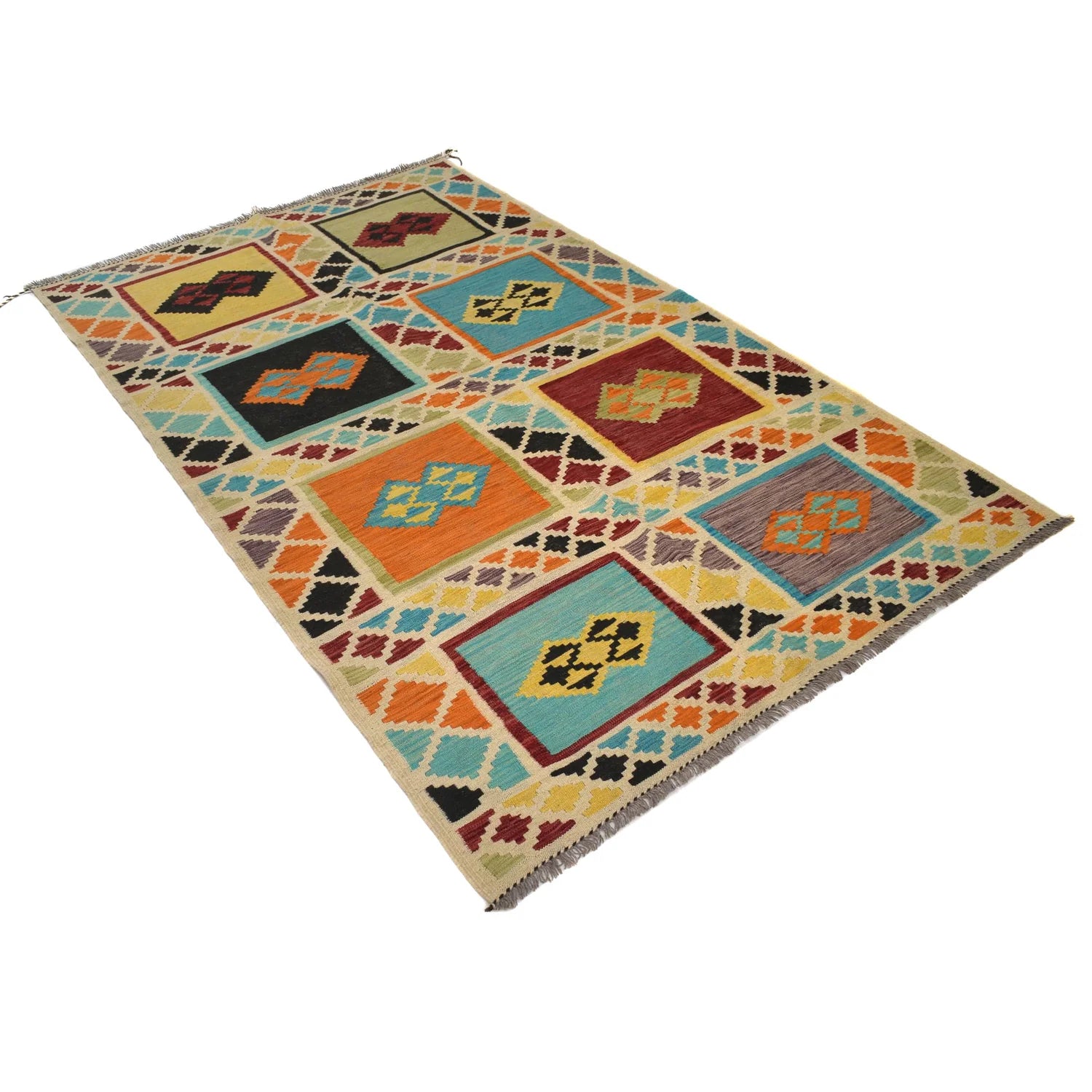 Handmade Natural Wool Kilim Rug 135 × 220 cm – No. Y31571