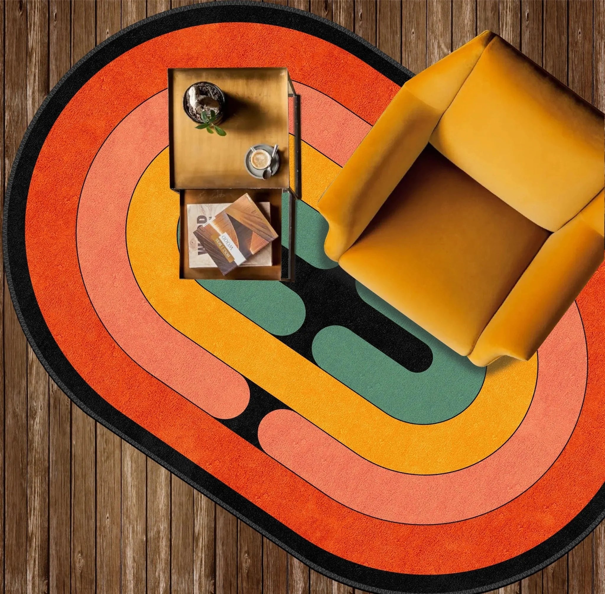 Abstract Orange Rug - Aladdinrugs