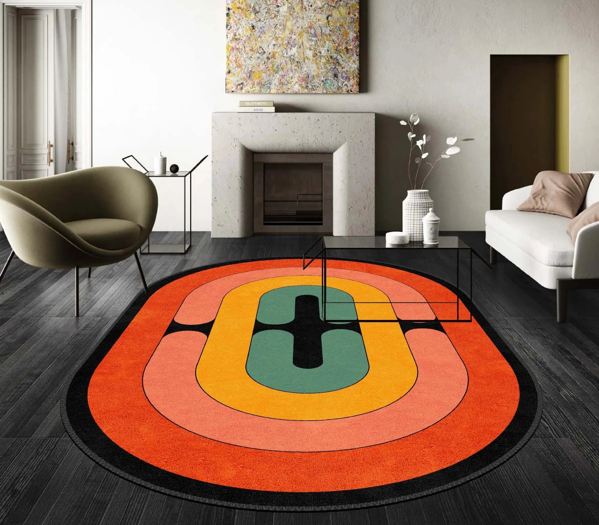 Abstract Orange Rug - Aladdinrugs