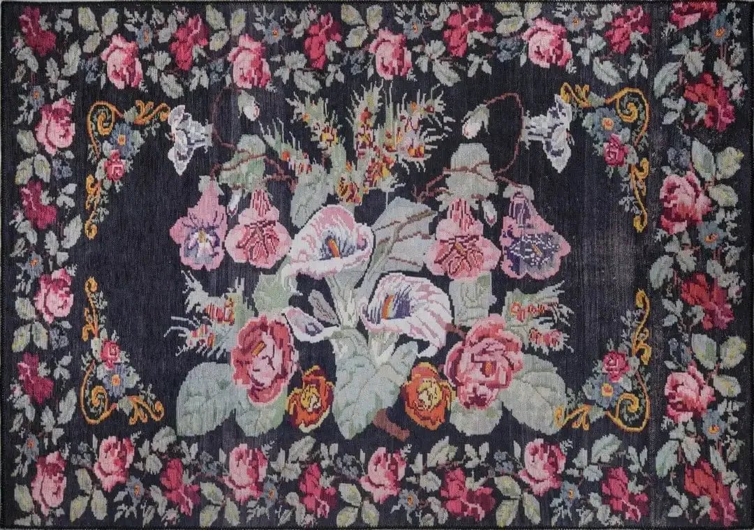 Moldovian Black Rug - Aladdinrugs