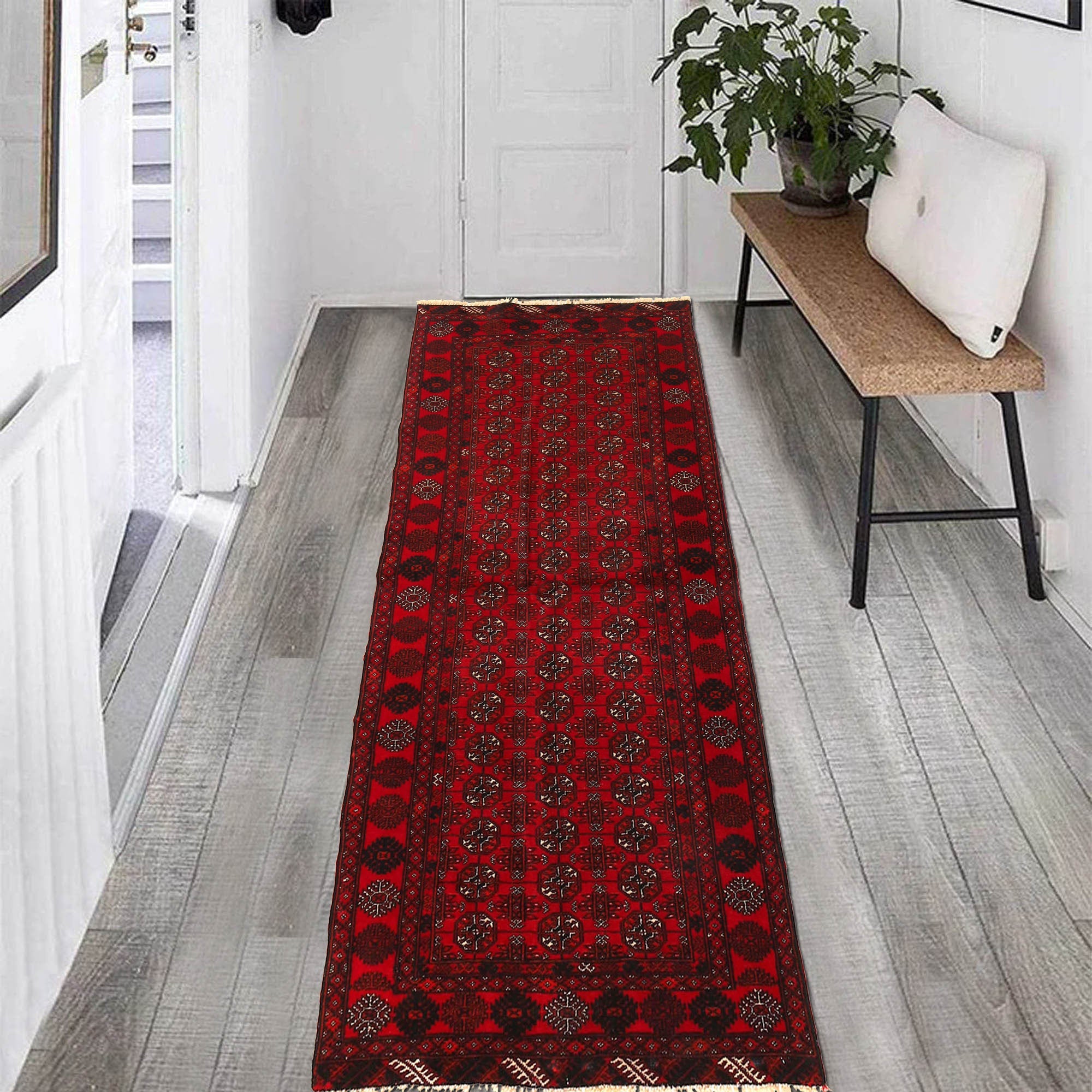 Handmade Bokhara Wool Runner Area Rug 79x185 cm (ID B20416)