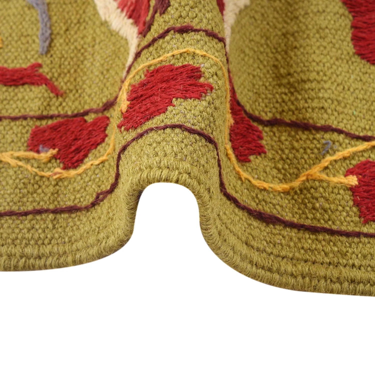 Handmade Green Embroidered Flatweave Kilim Rug 150 × 203 cm – No. B32081