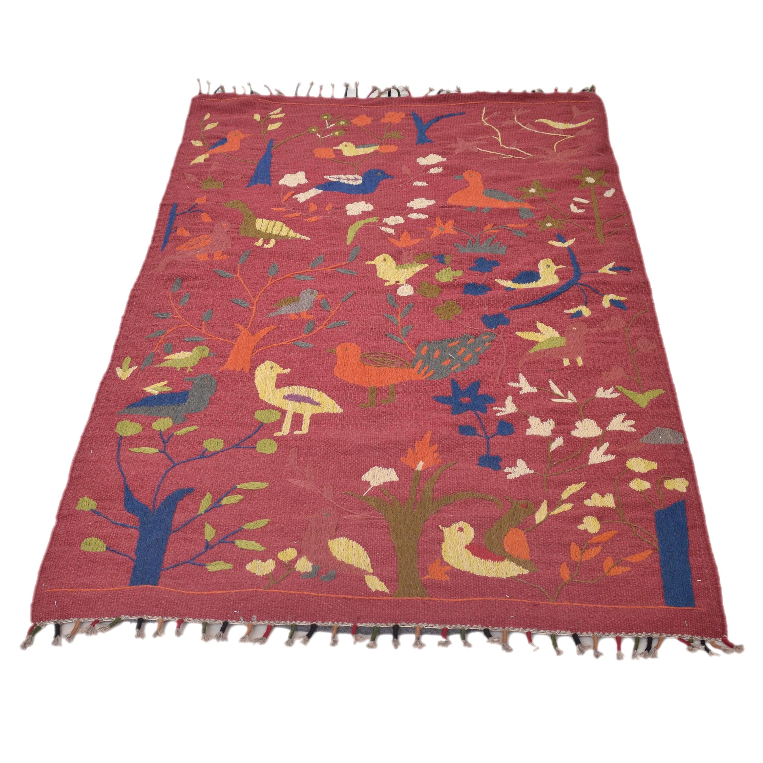 Pakistani Embroidery Kelim 3' 0" x 5' 3" (ft) - No. B32084