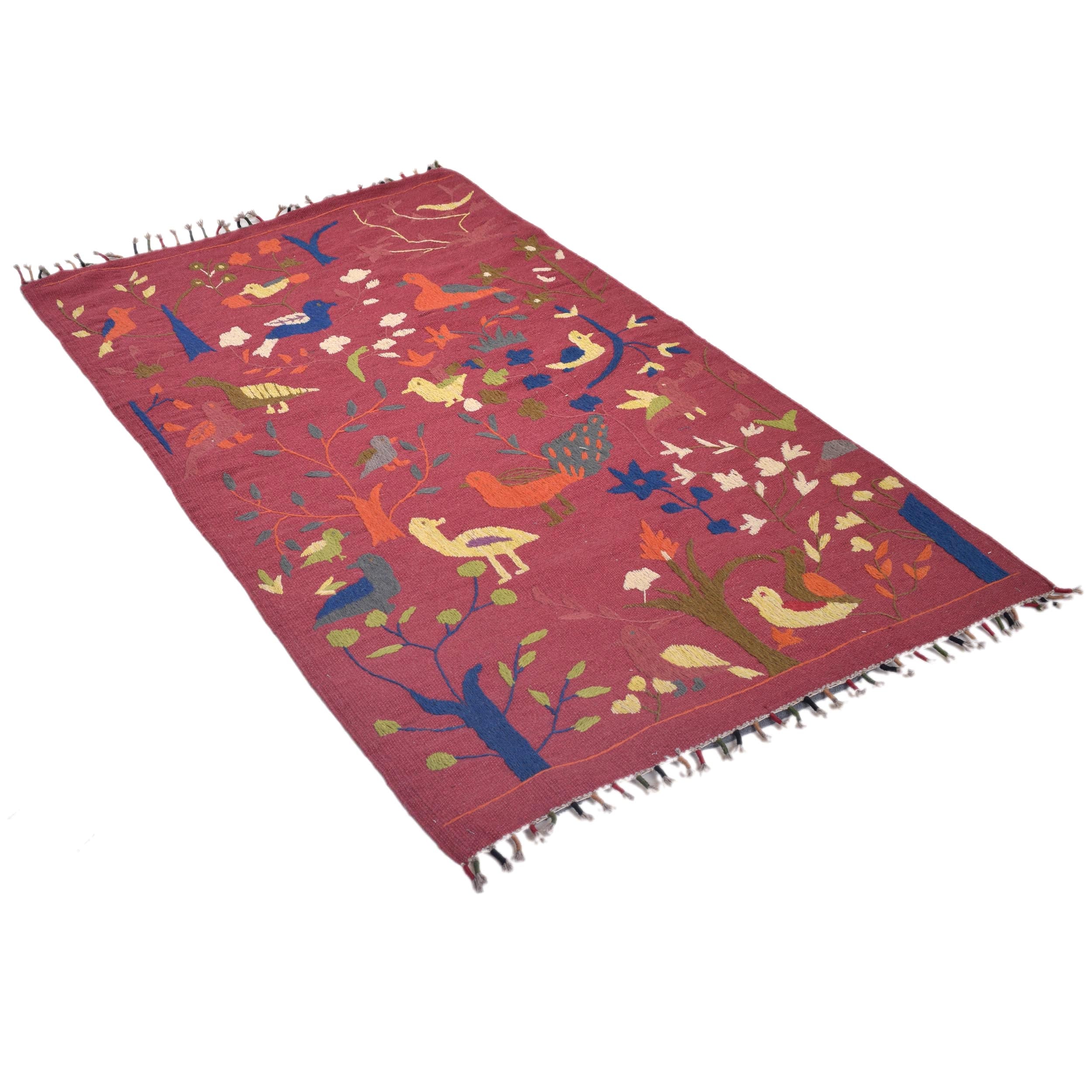 Pakistani Embroidery Kelim 3' 0" x 5' 3" (ft) - No. B32084