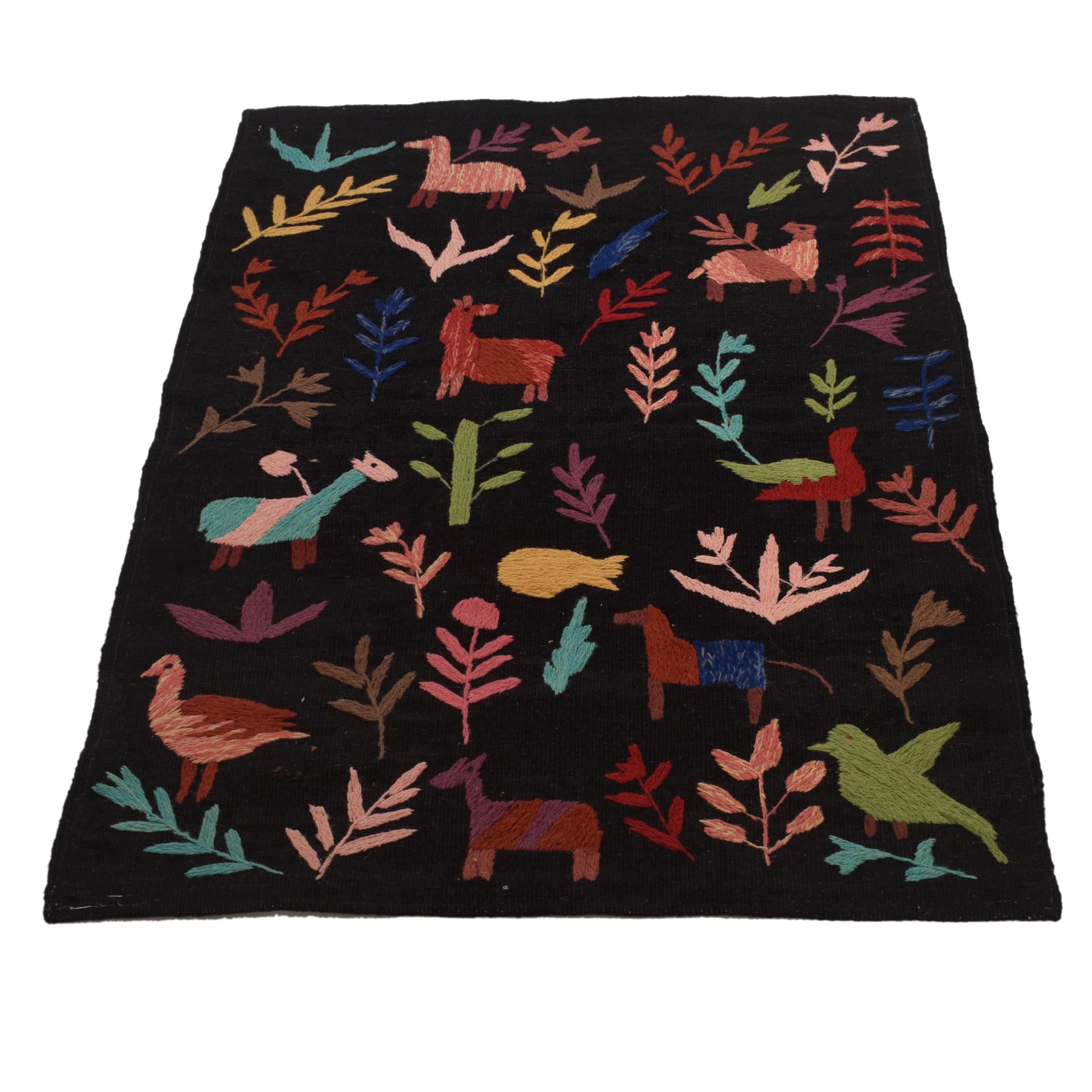 Pakistani Embroidery Kelim 2' 7" x 4' 0" (ft) - No. B34640