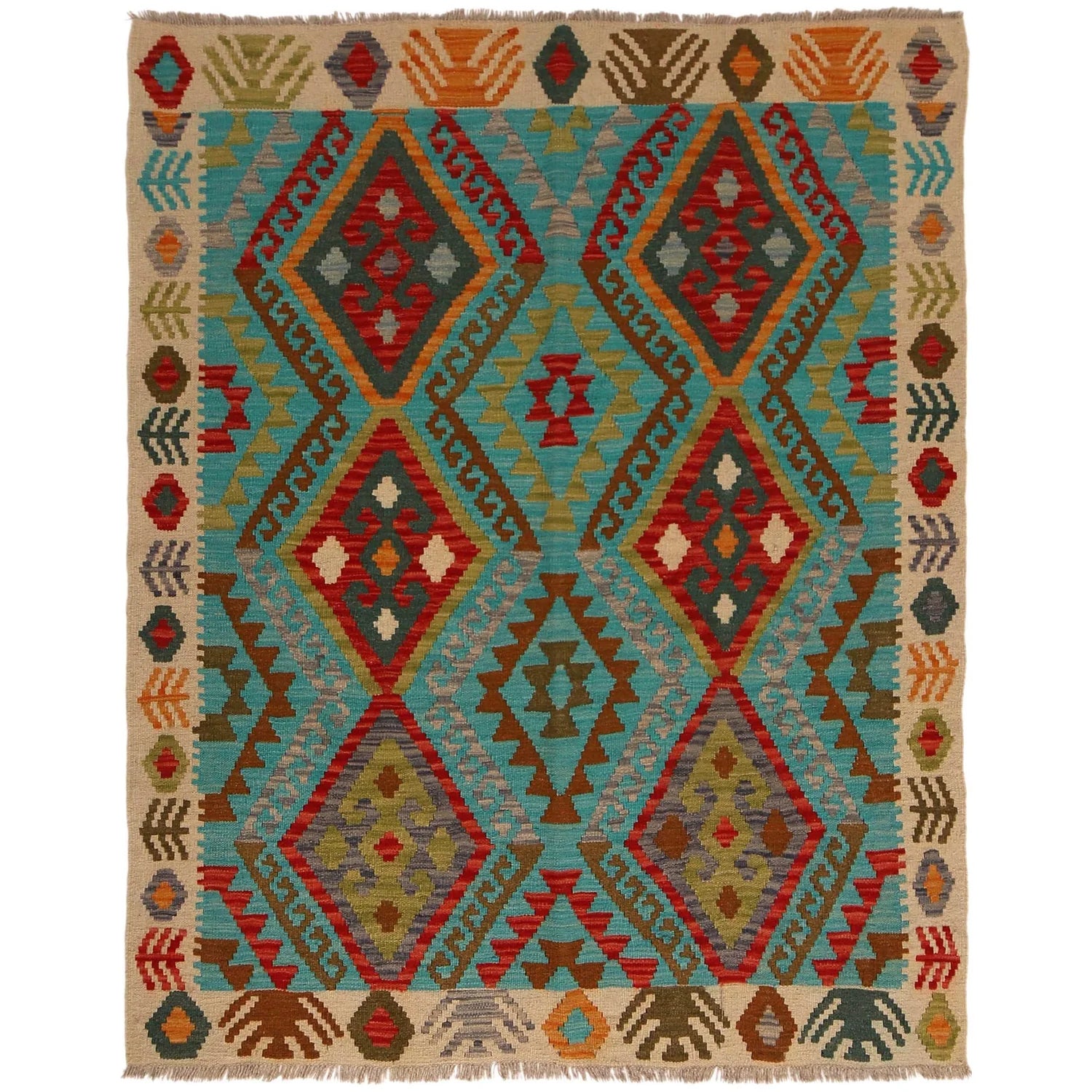 Handmade Vegetable Kilim 134 x 169 cm - No. B34707