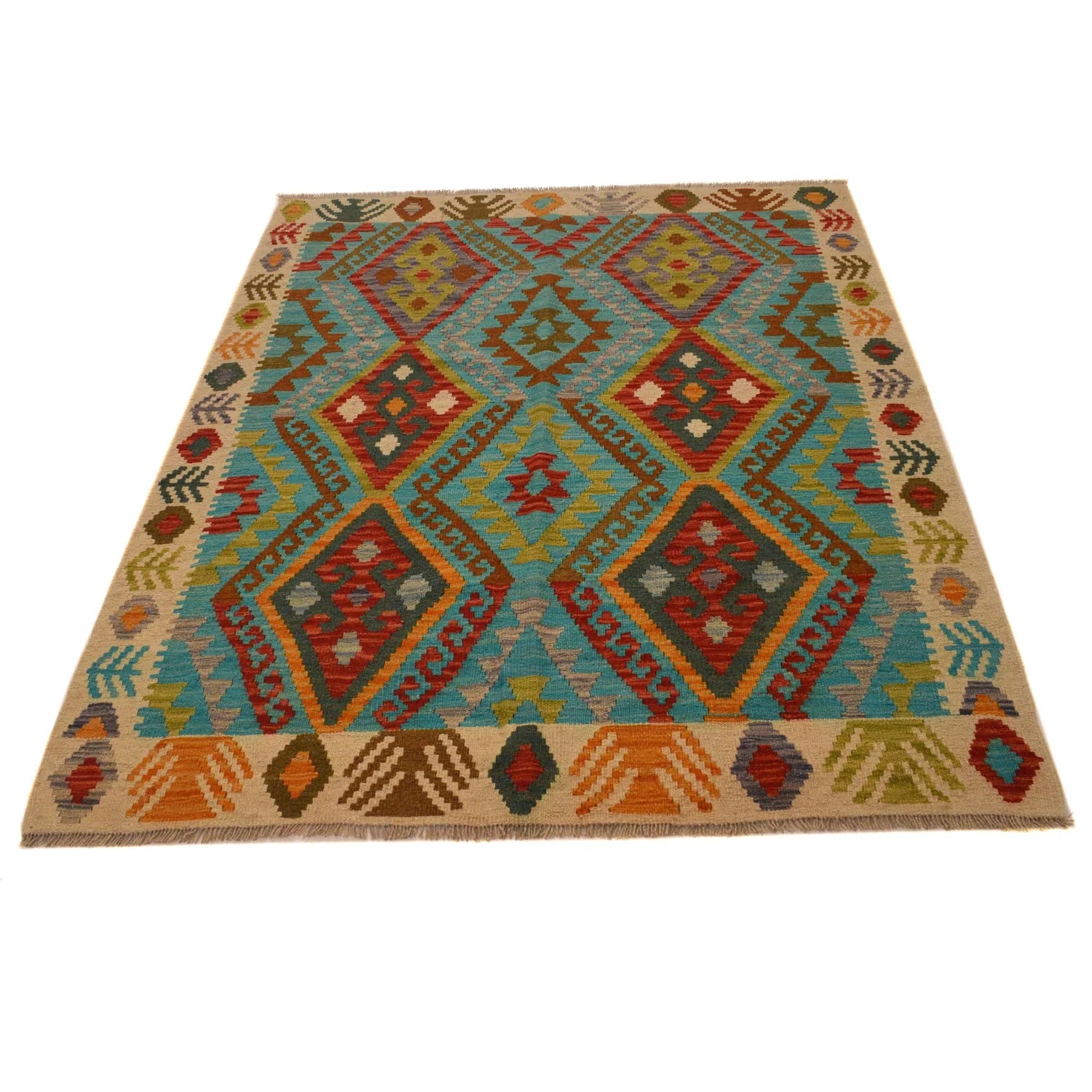 Handmade Vegetable Kilim 134 x 169 cm - No. B34707