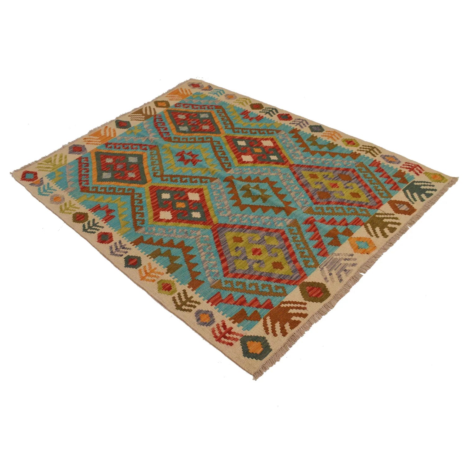 Handmade Vegetable Kilim 134 x 169 cm - No. B34707