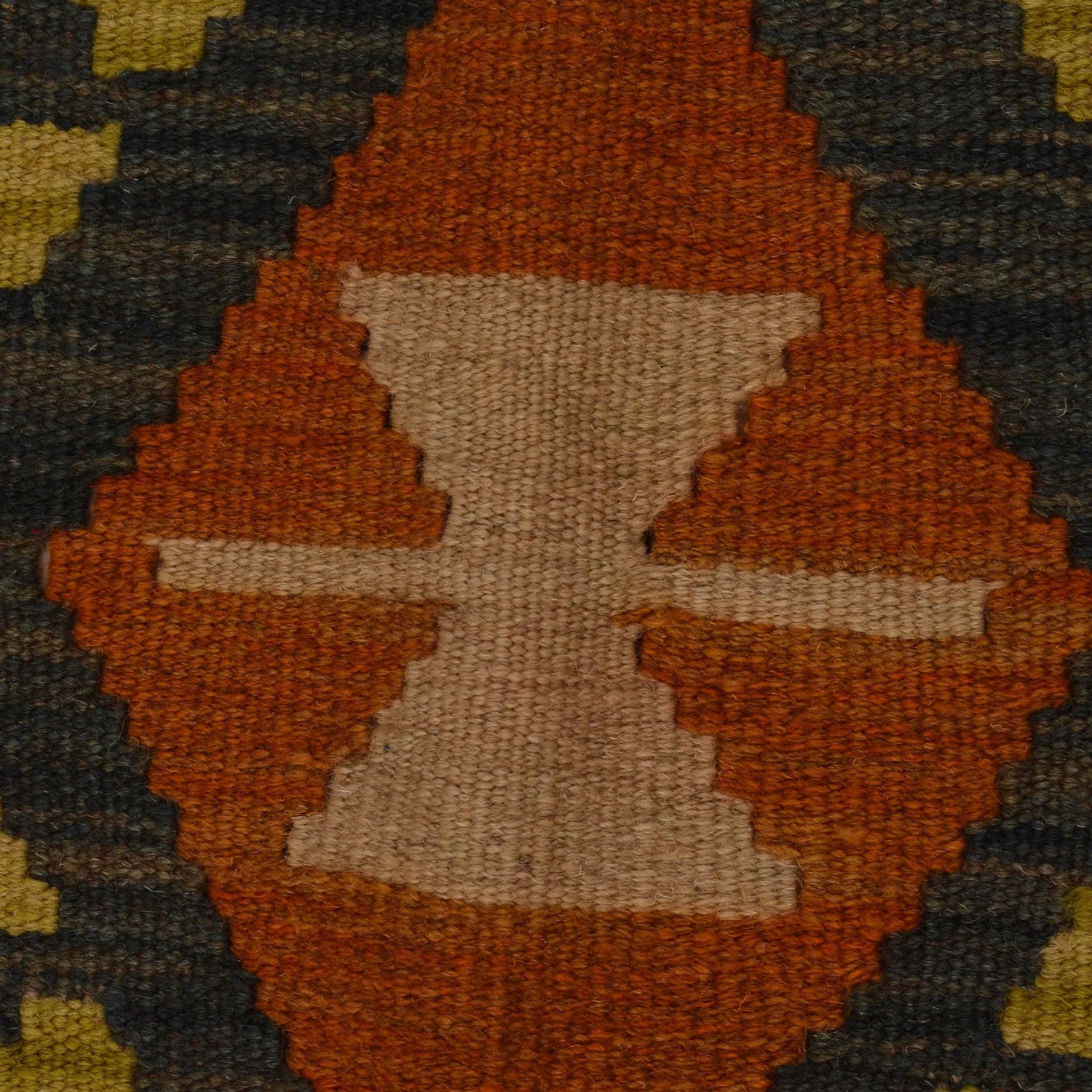 Handmade Natural Wool Kilim Rug 155 × 195 cm – No. B34718