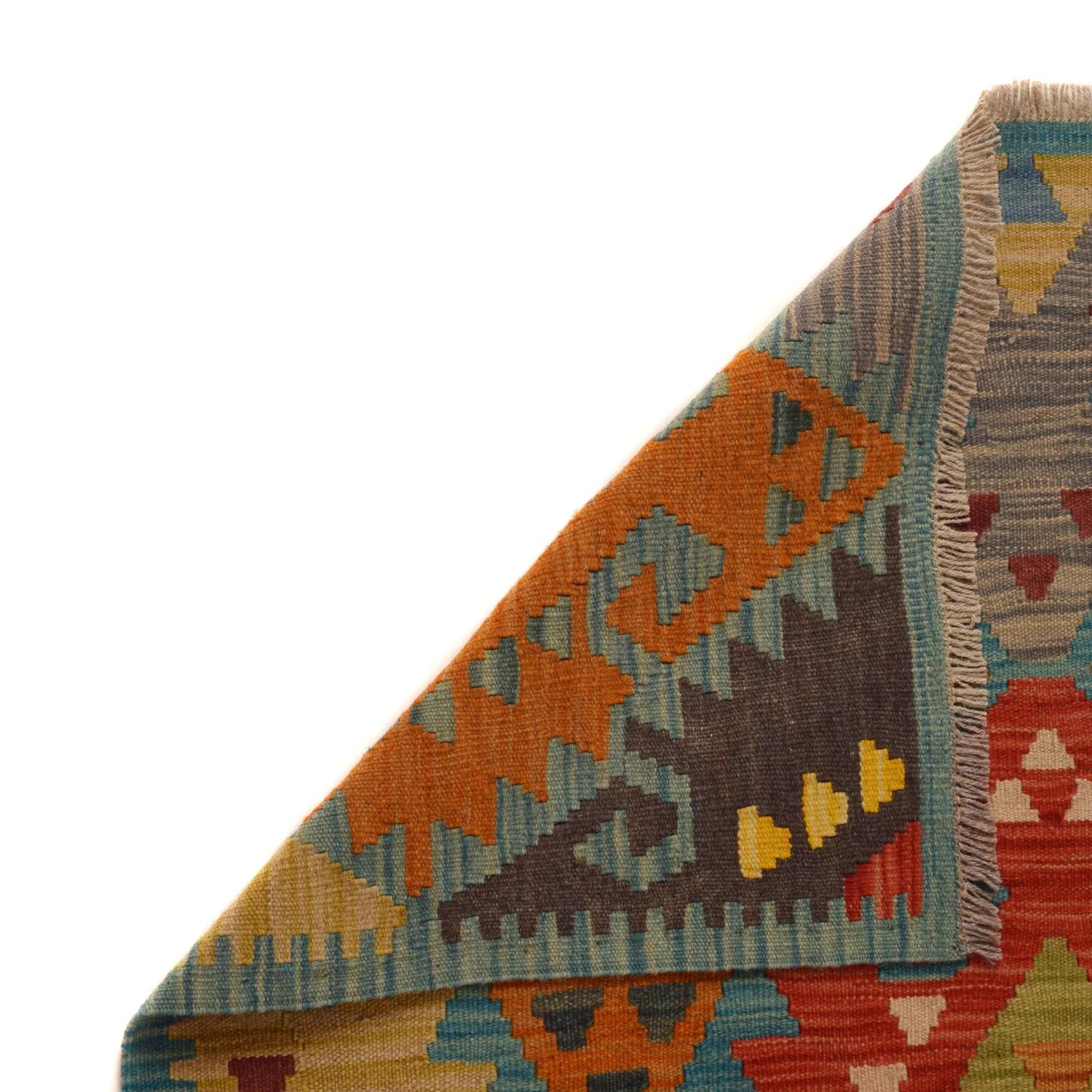 Handmade Natural Wool Kilim Rug 155 × 195 cm – No. B34718