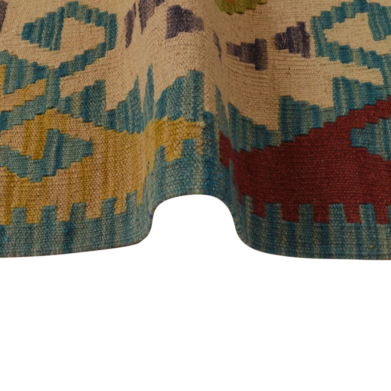 Handmade Natural Wool Kilim Rug 155 × 195 cm – No. B34718