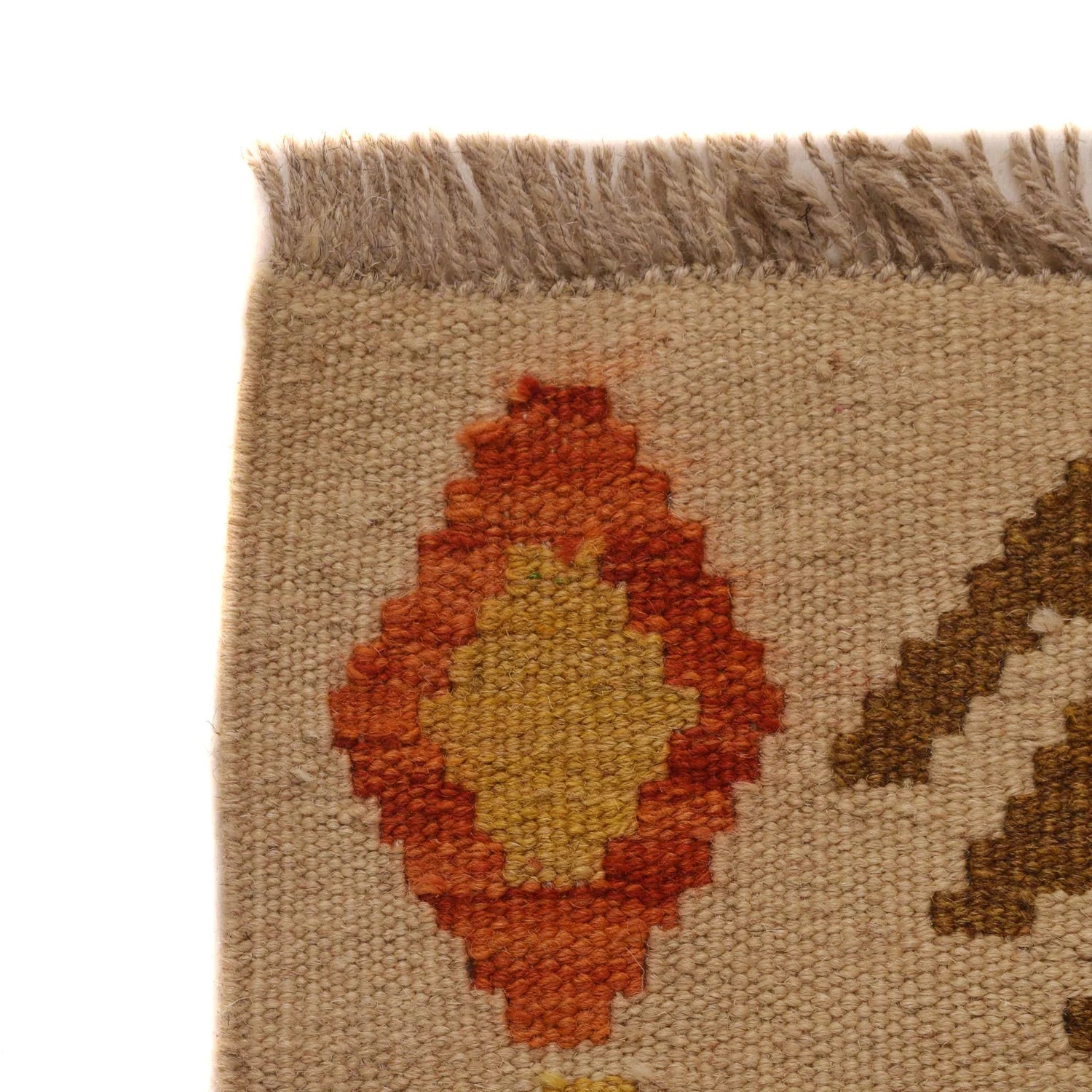 Handmade Natural Wool Kilim Runner Rug 71 × 239 cm – No. B34724