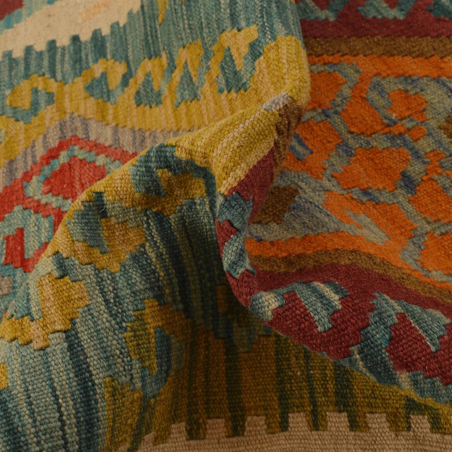 Handmade Natural Wool Kilim Runner Rug 71 × 239 cm – No. B34724