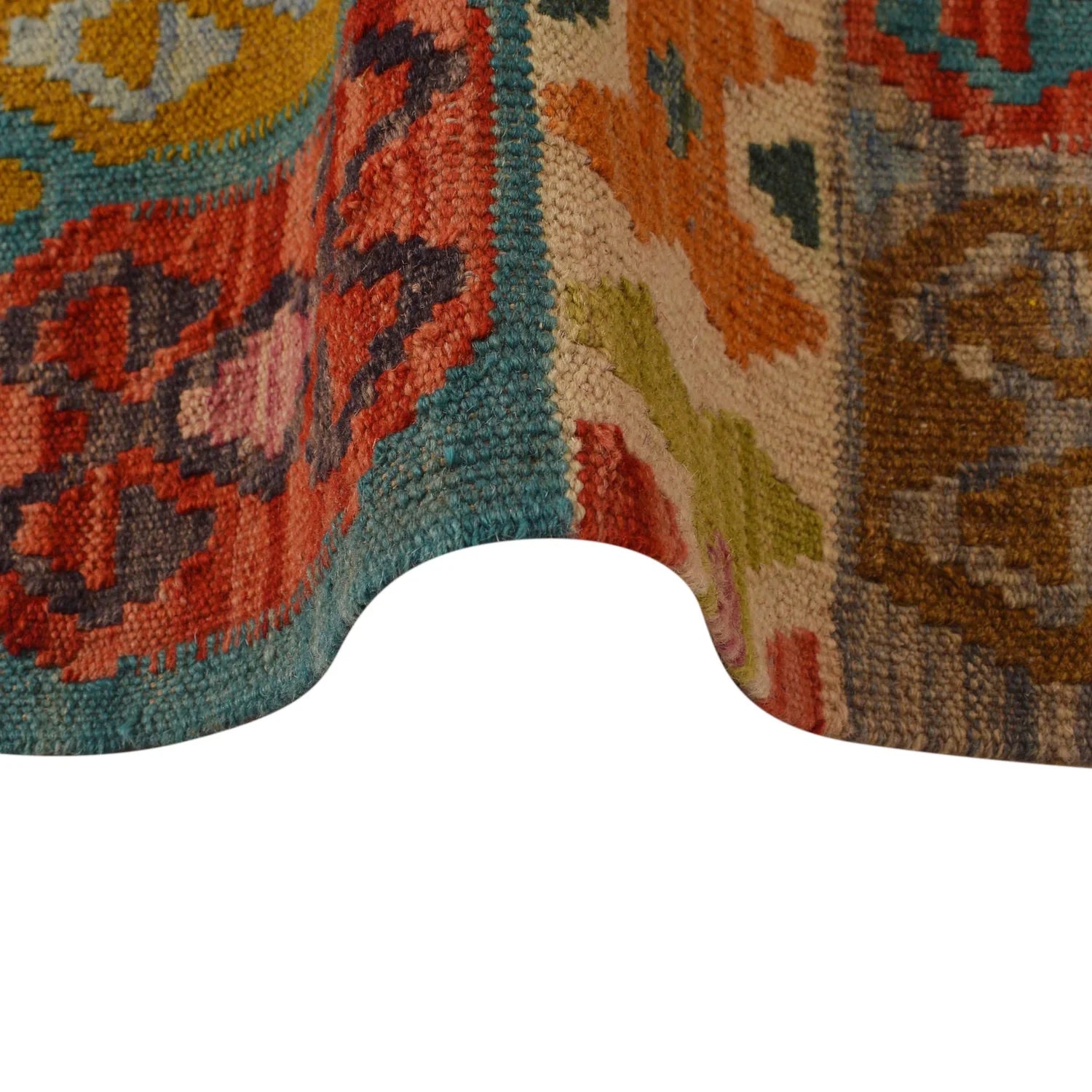 Handmade Natural Wool Kilim Rug 155 × 195 cm – No. B34747