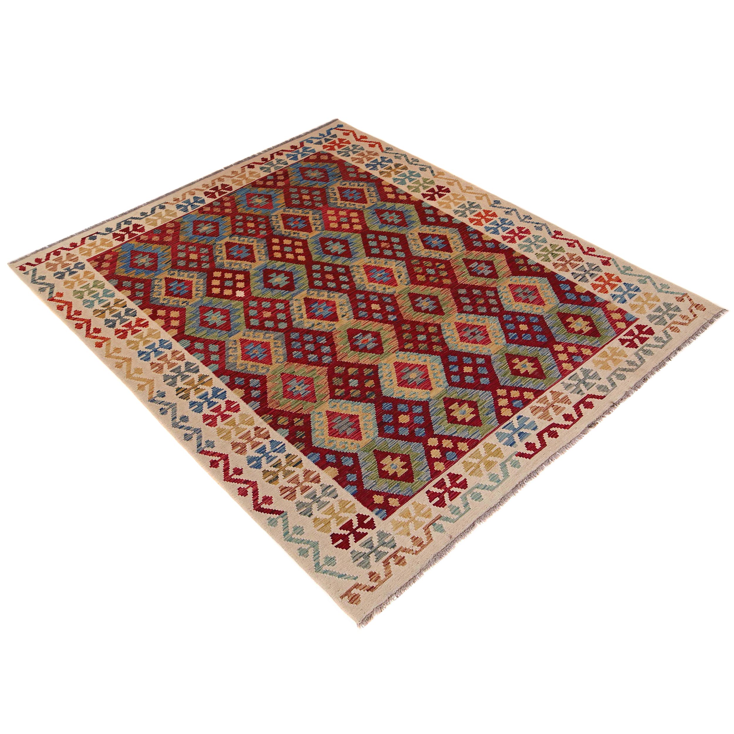 Handmade Vegetable Kilim 5' 11" x 7' 11" (ft) - No. B35922