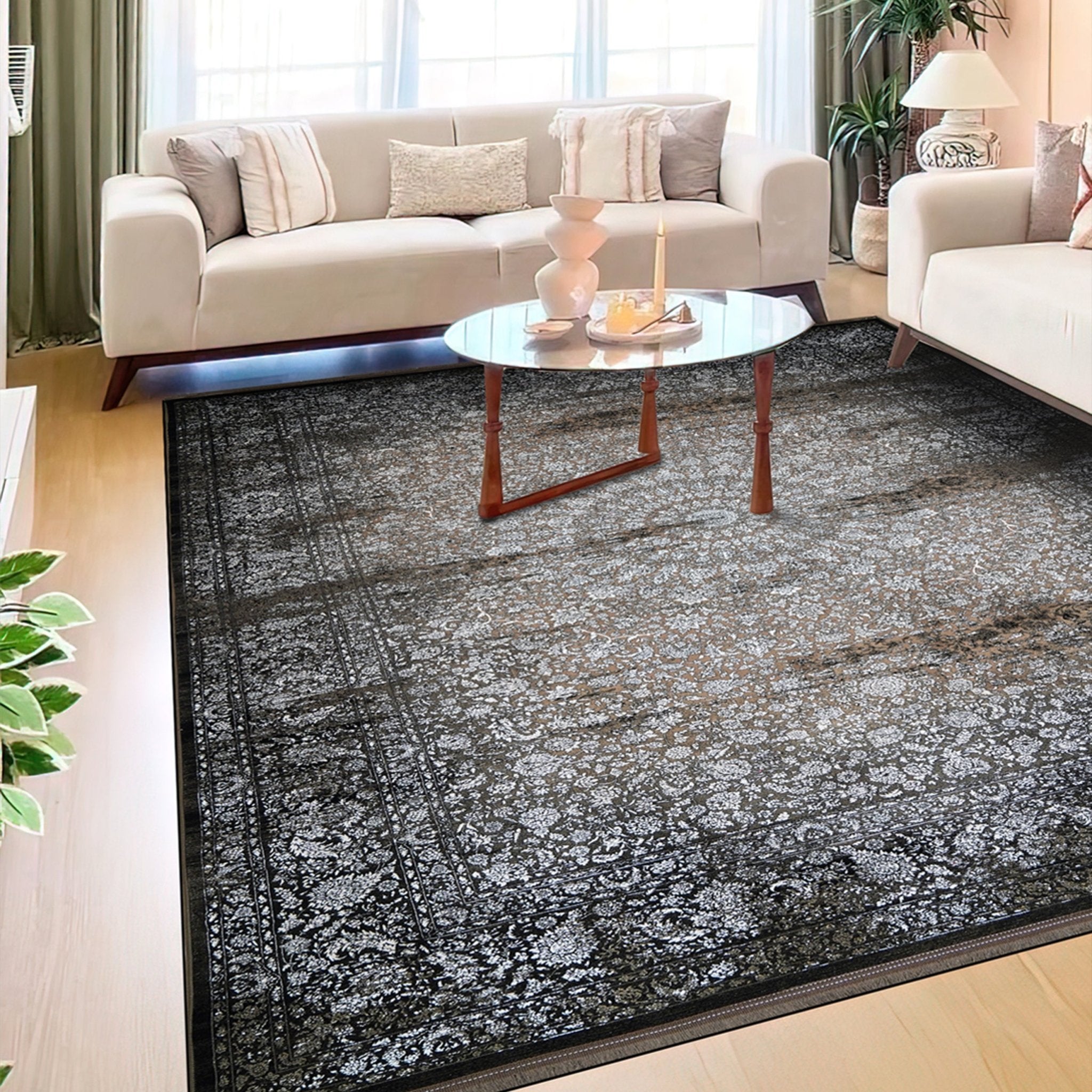 Heaven Distressed Floral Rug – Light Luxury Finish - 247 - Aladdinrugs