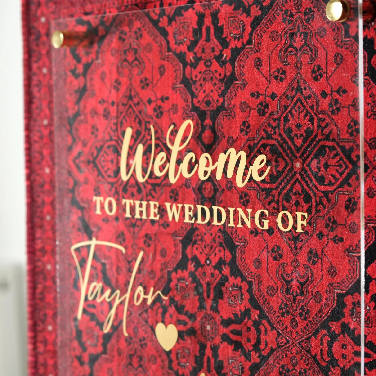 Luxury Rug Wedding Welcome Board – Personalized Entrance Rug Sign with Names & Date - Aladdinrugs