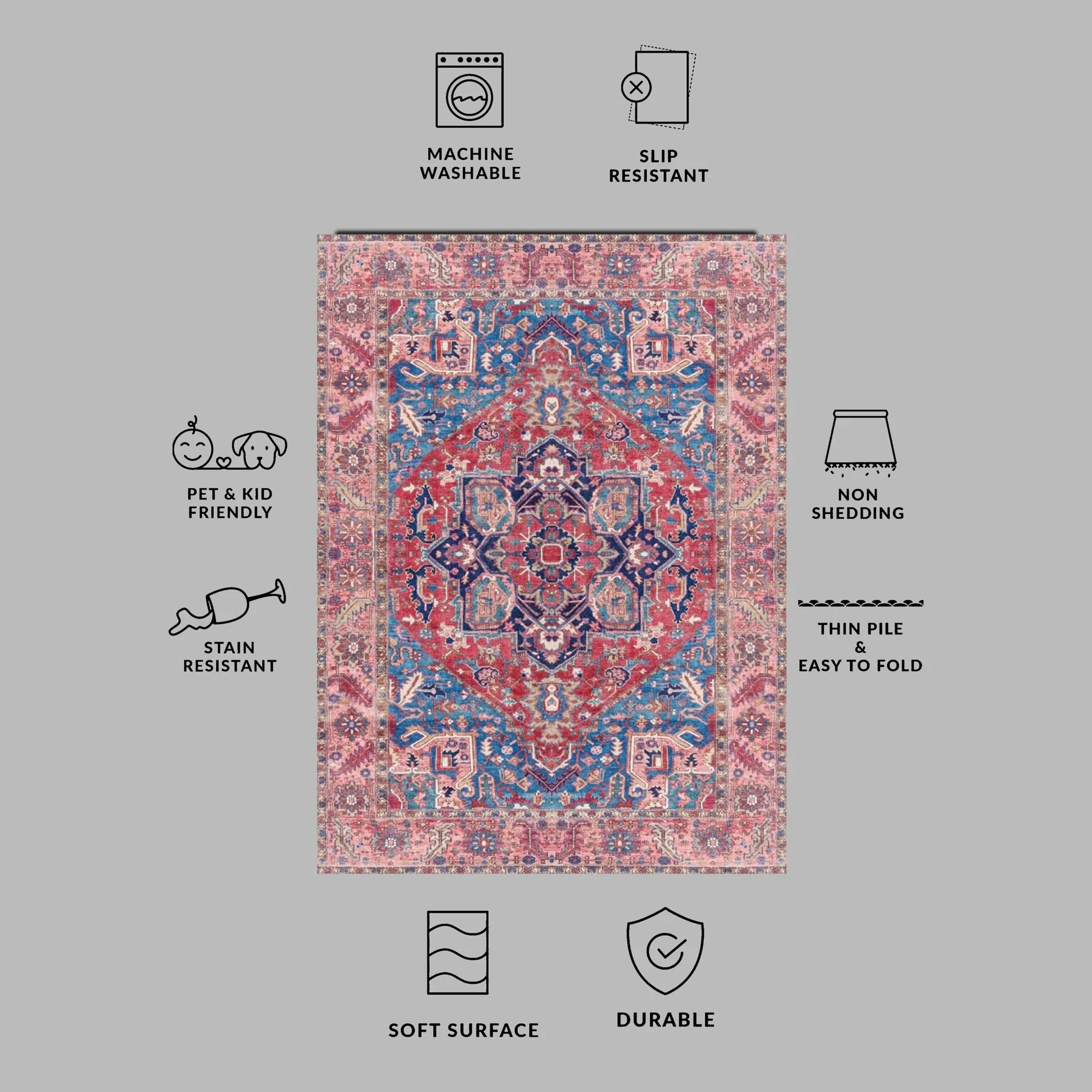 Persian Style Medallion Rug - Aladdinrugs
