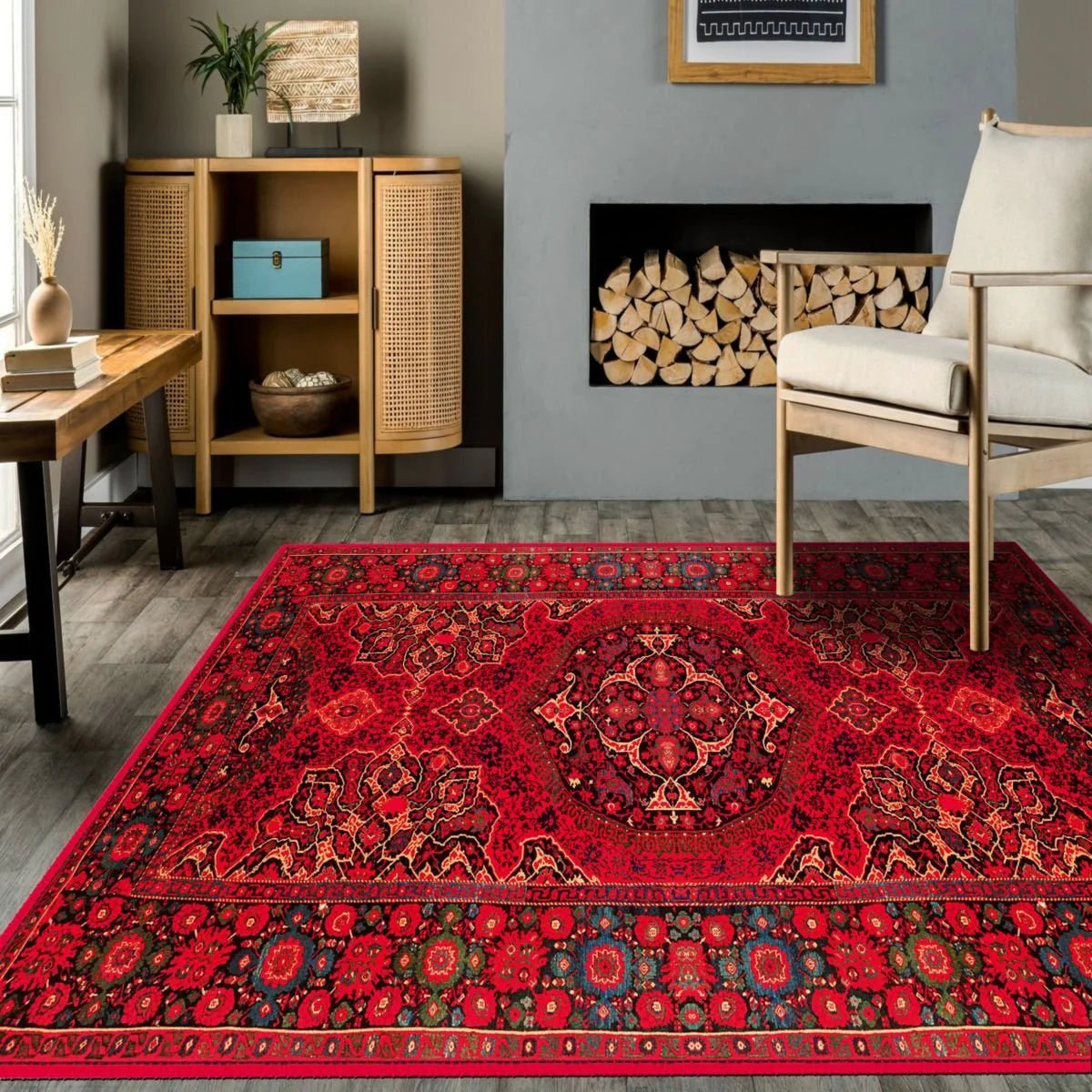 Deep Red Runner - Aladdinrugs