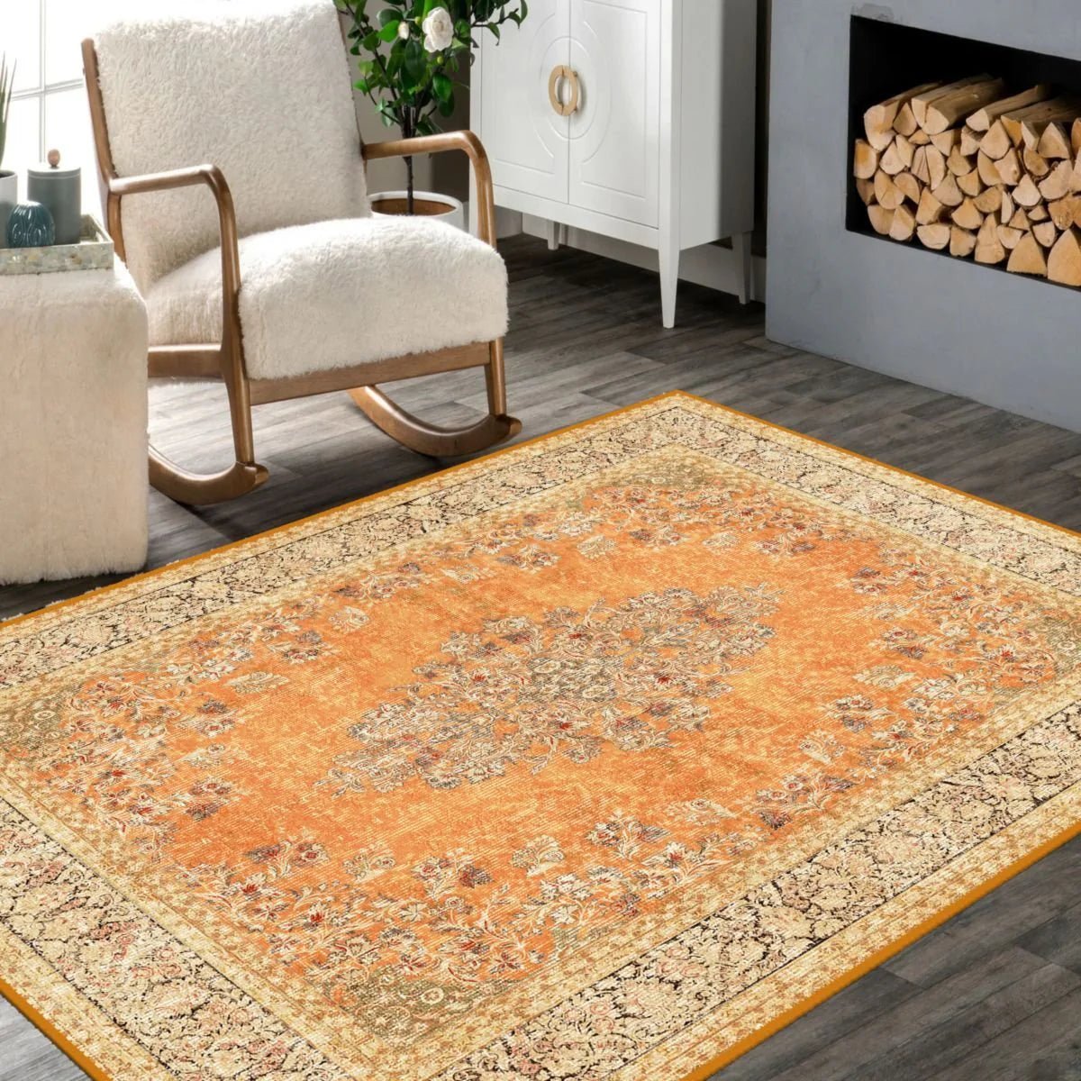 Warm Orange Carpet - Aladdinrugs