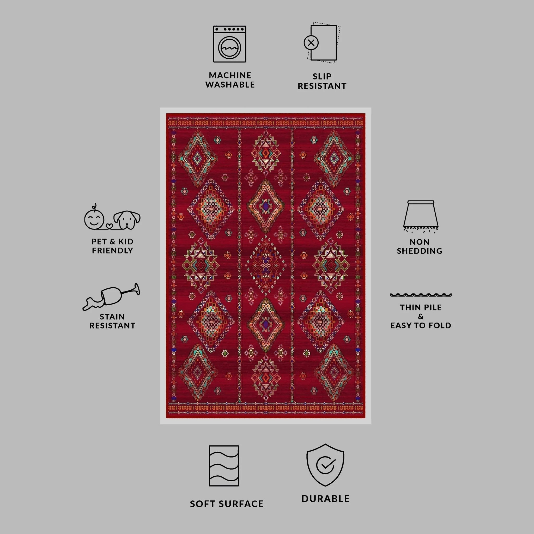 Red Enryway Runner - Aladdinrugs