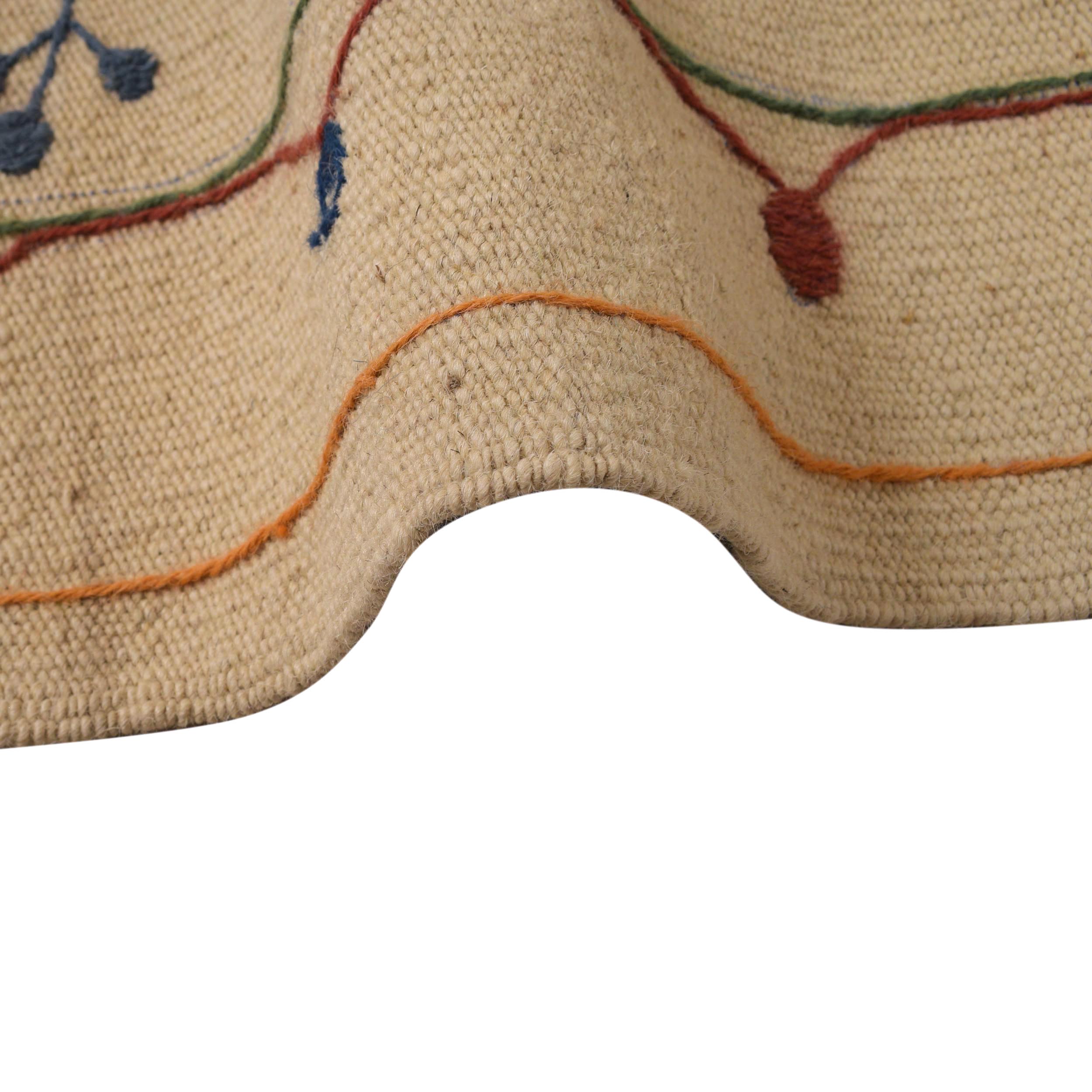 Pakistani Embroidery Kilim 6' 7" x 9' 9" (ft) - No. P34394