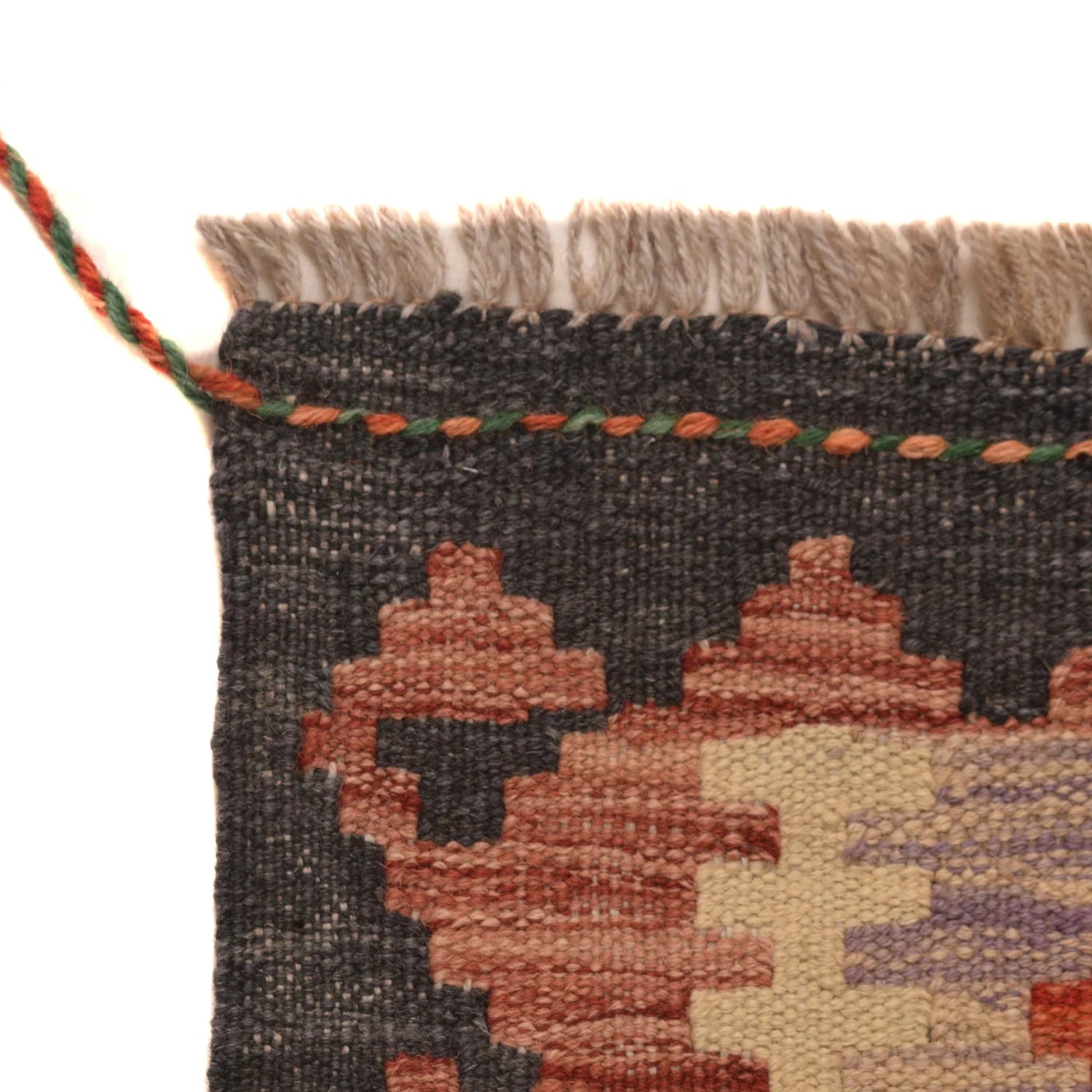 Handmade Natural Wool Kilim Runner Rug 84 × 307 cm – No. P34903